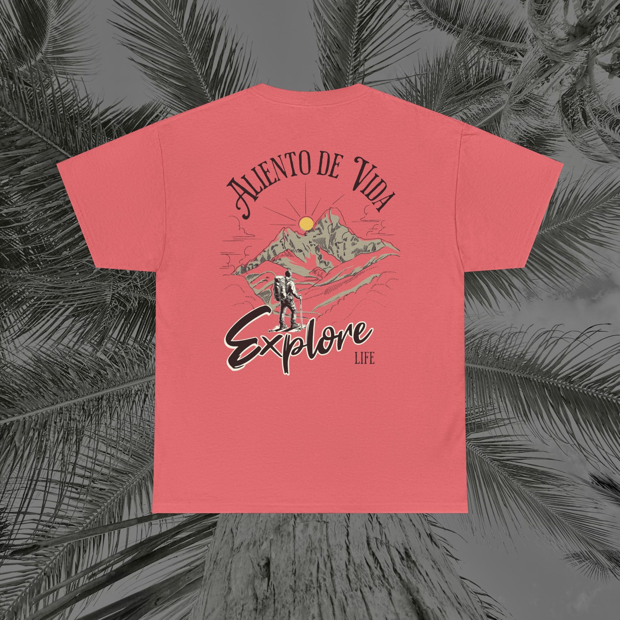 Climbing To New Heights - (UNISEX) Heavy Cotton T-Shirt - Aliento De Vida