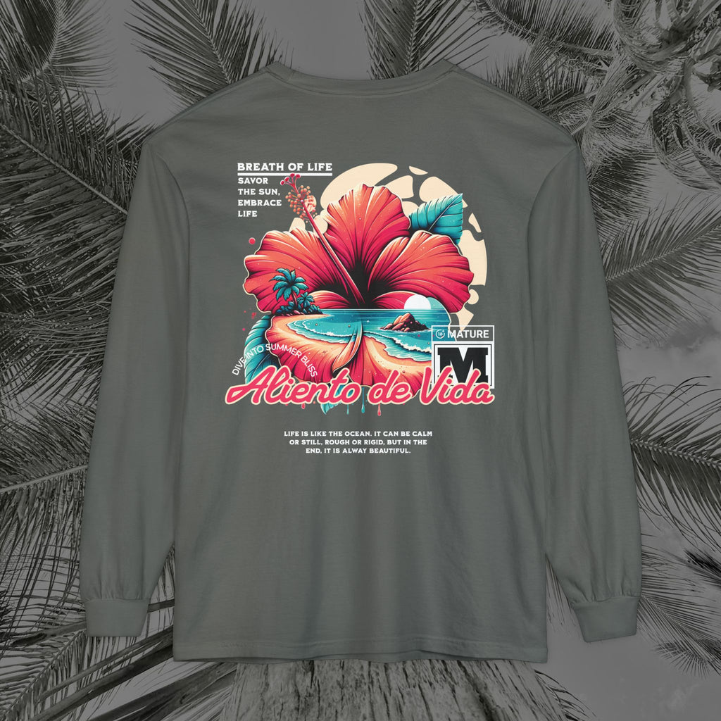 Breath Of Paradise - (UNISEX) Long Sleeve Shirt - Back Design - Aliento De Vida