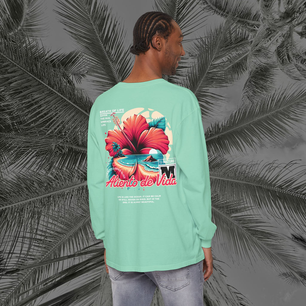 Breath Of Paradise - (UNISEX) Long Sleeve Shirt - Back Design - Aliento De Vida