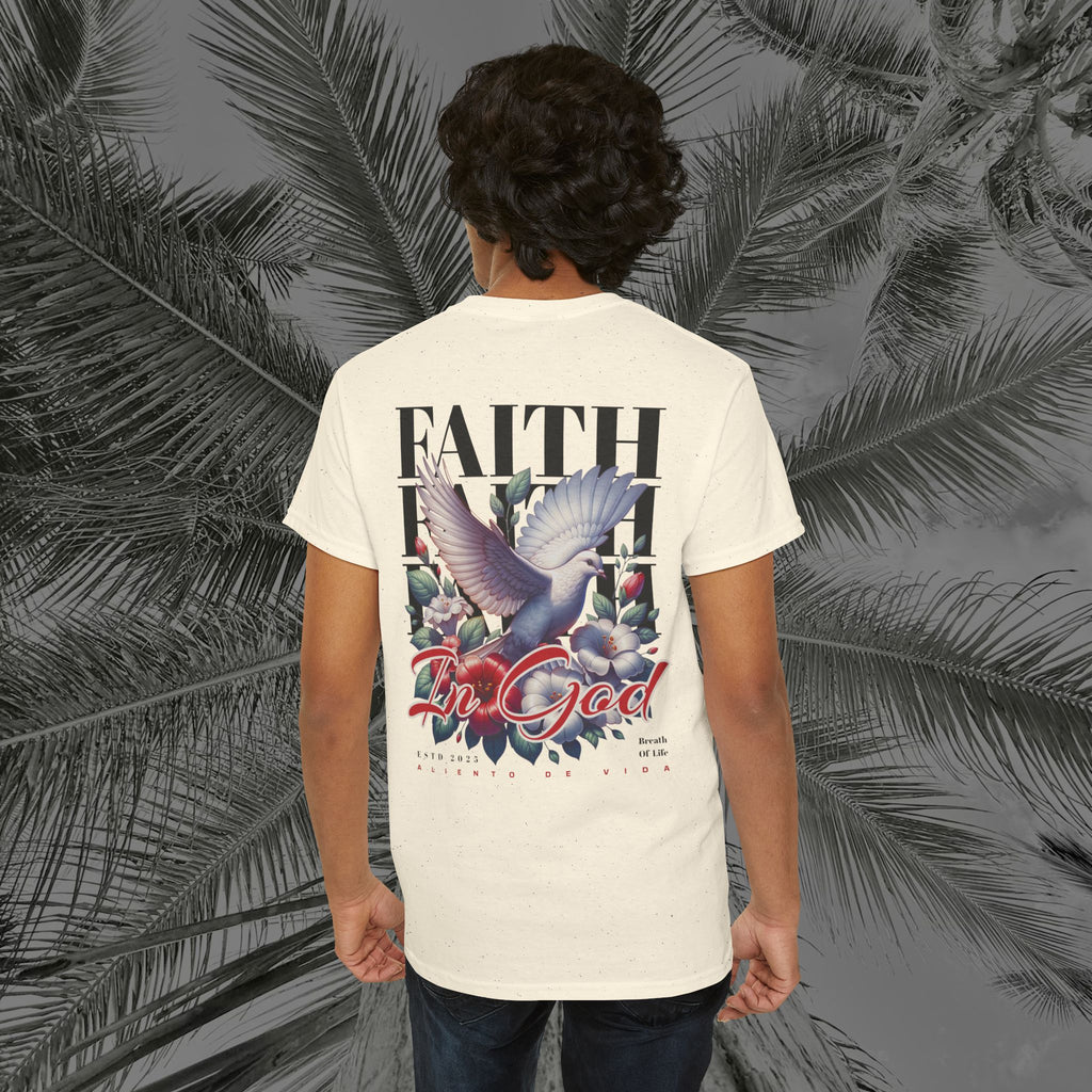 Wings of Grace - Back Design - Heavy Cotton Tee - Aliento De Vida