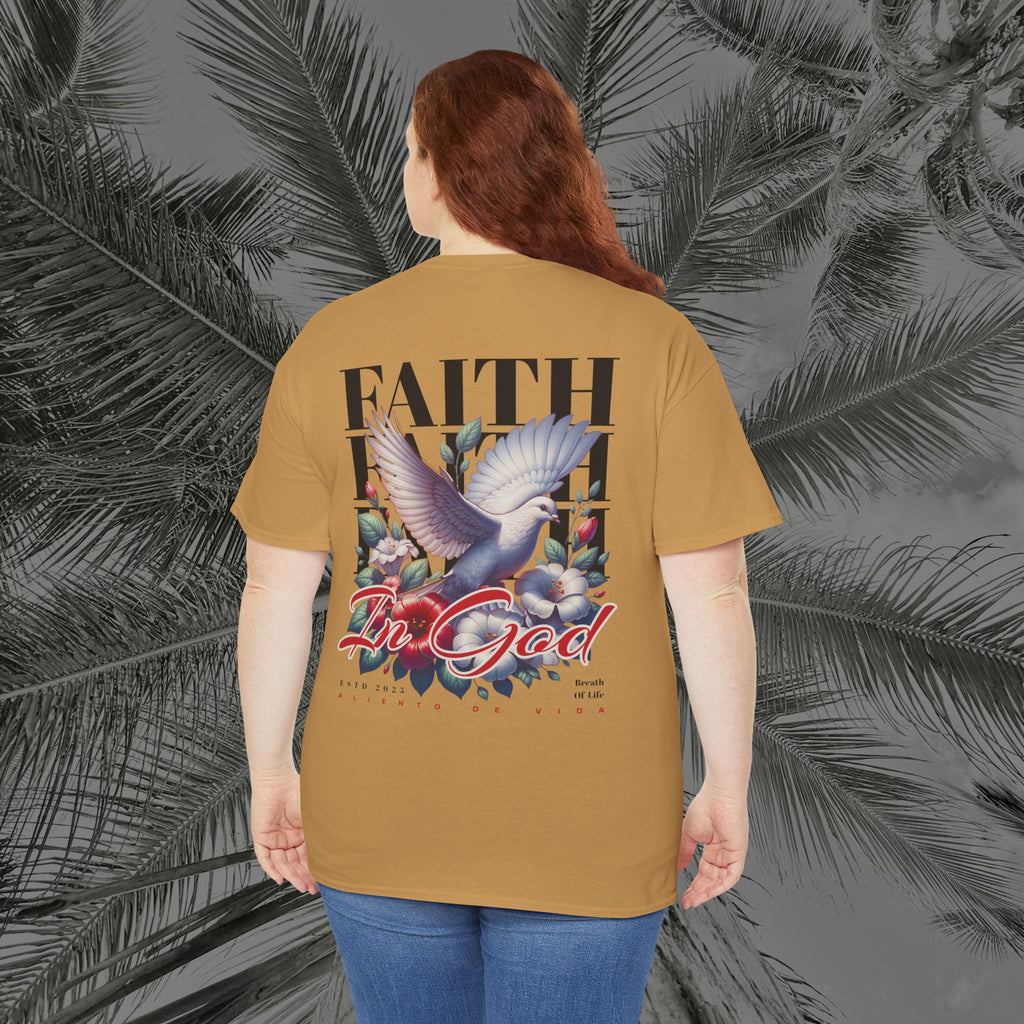 Wings of Grace - Back Design - Heavy Cotton Tee - Aliento De Vida