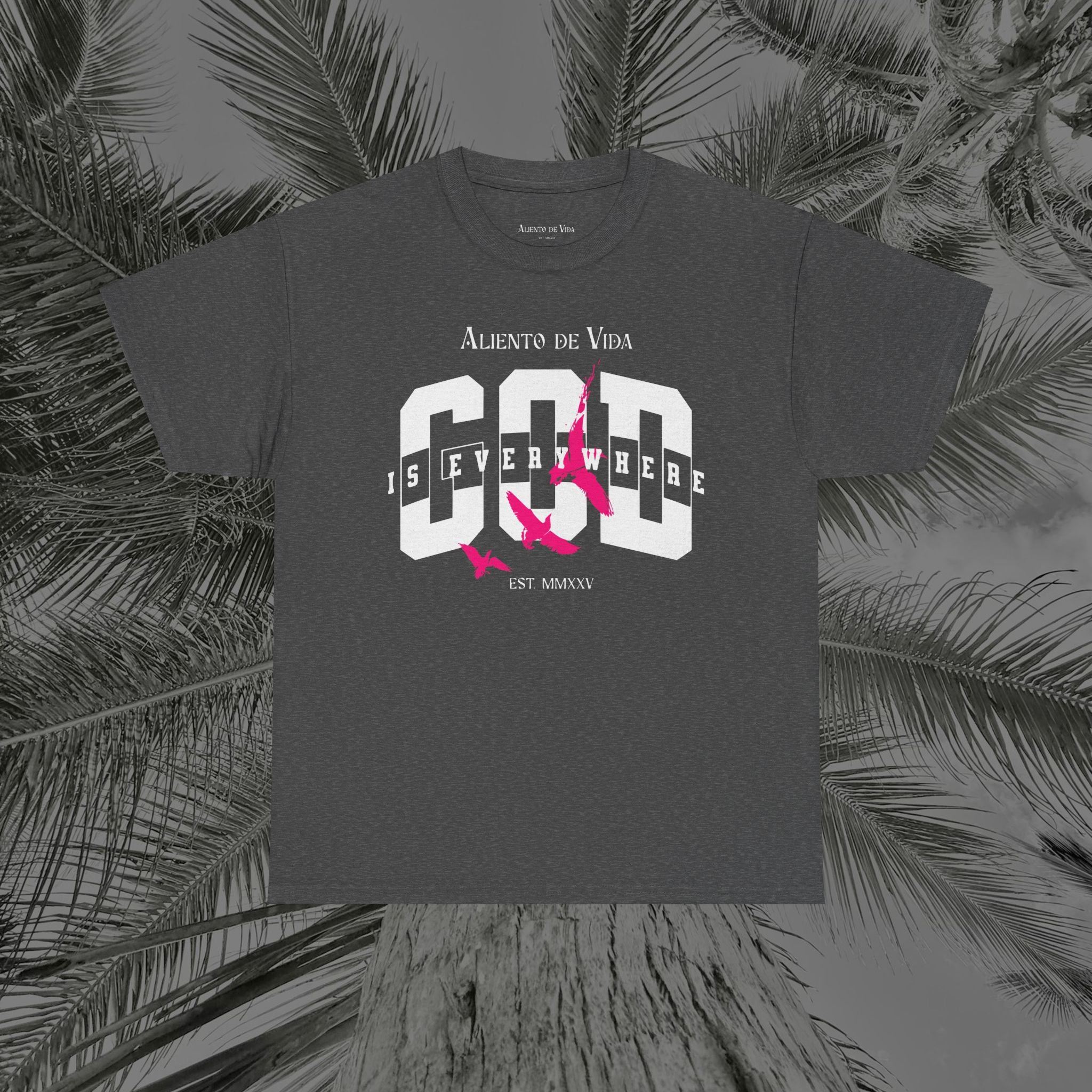 God Is Everywhere - (UNISEX) Heavy Cotton Tee - Aliento De Vida