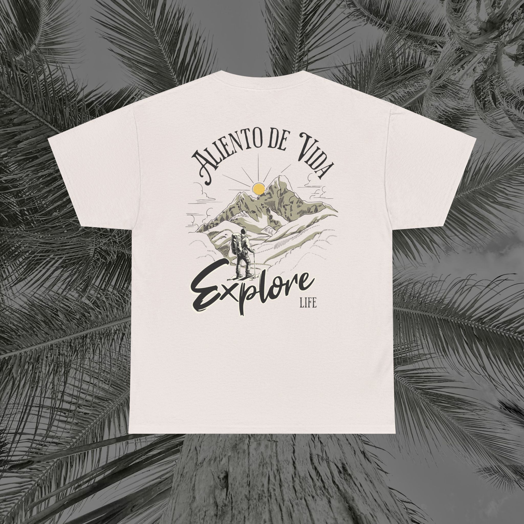 Climbing To New Heights - (UNISEX) Heavy Cotton T-Shirt - Aliento De Vida