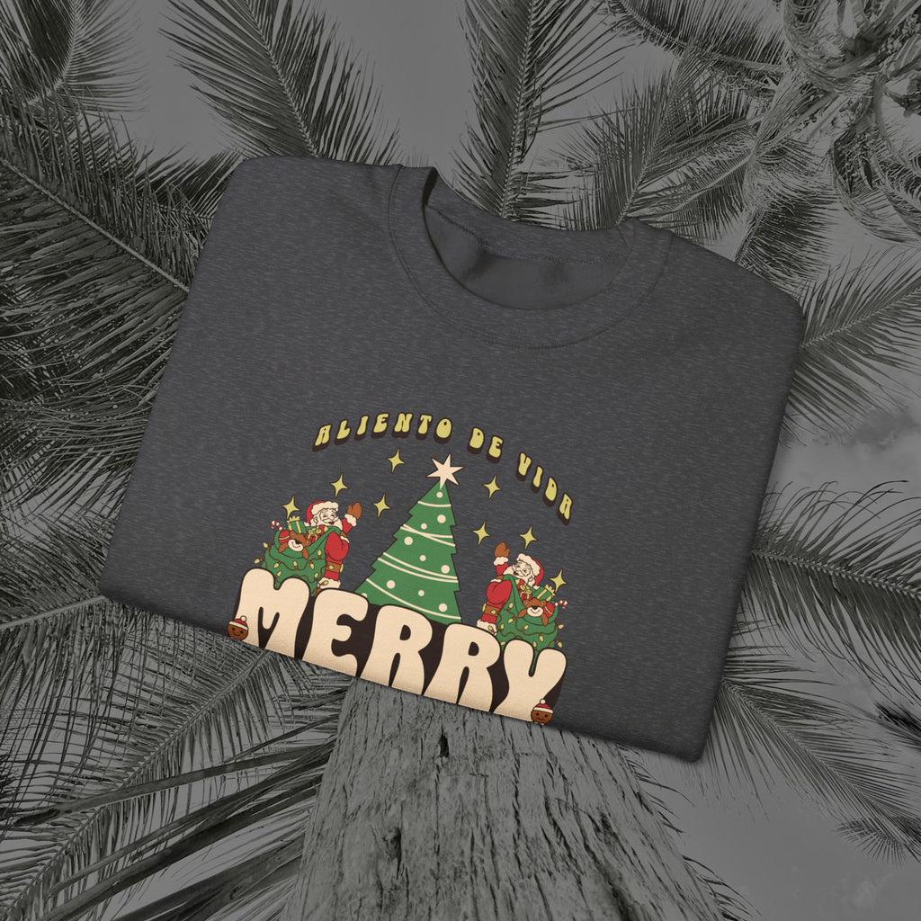 Retro Merry Magic- (UNISEX) Cozy Crewneck Sweatshirt - Aliento De Vida