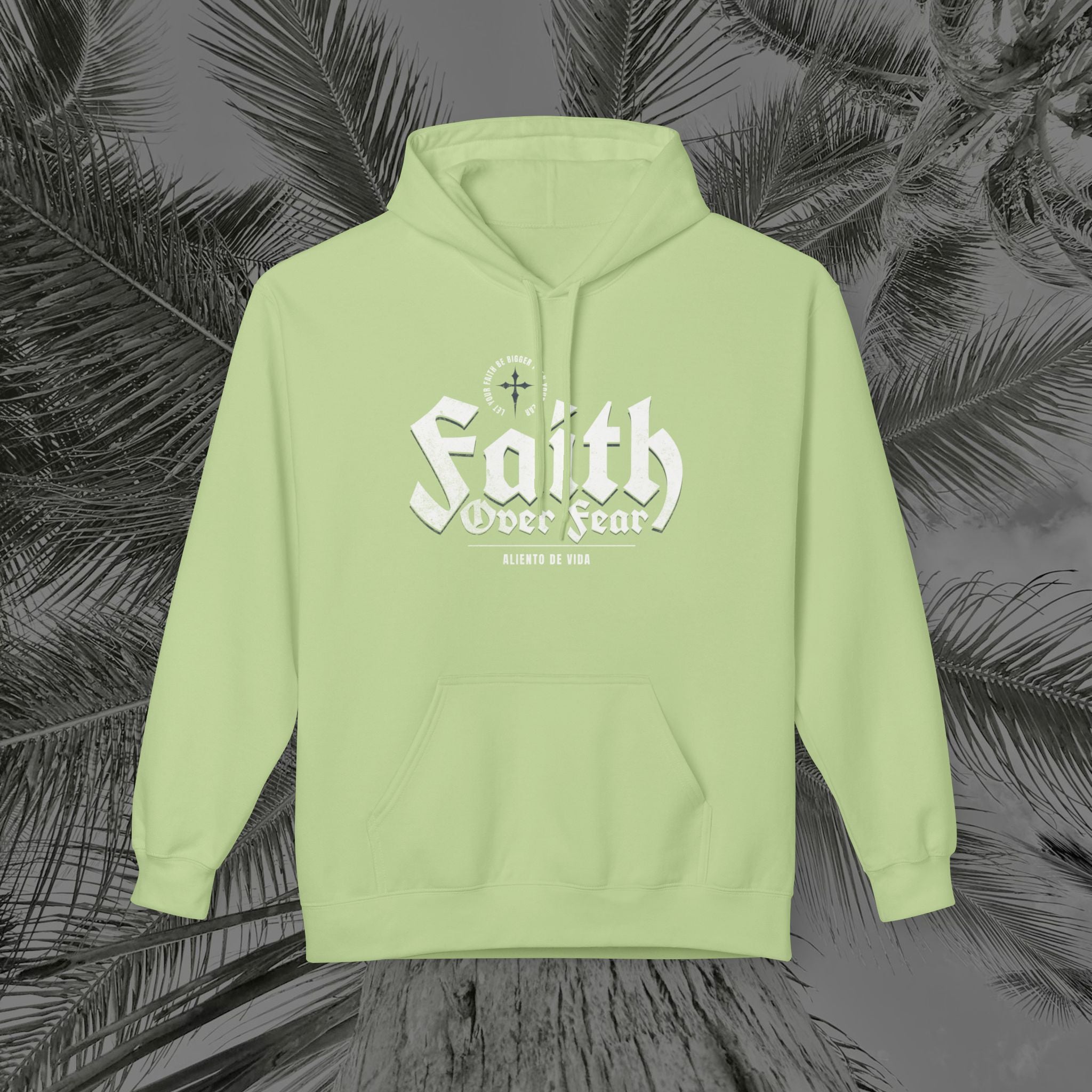 Faith Over Fear - (UNISEX) Midweight Fleece Hoodie - Aliento De Vida
