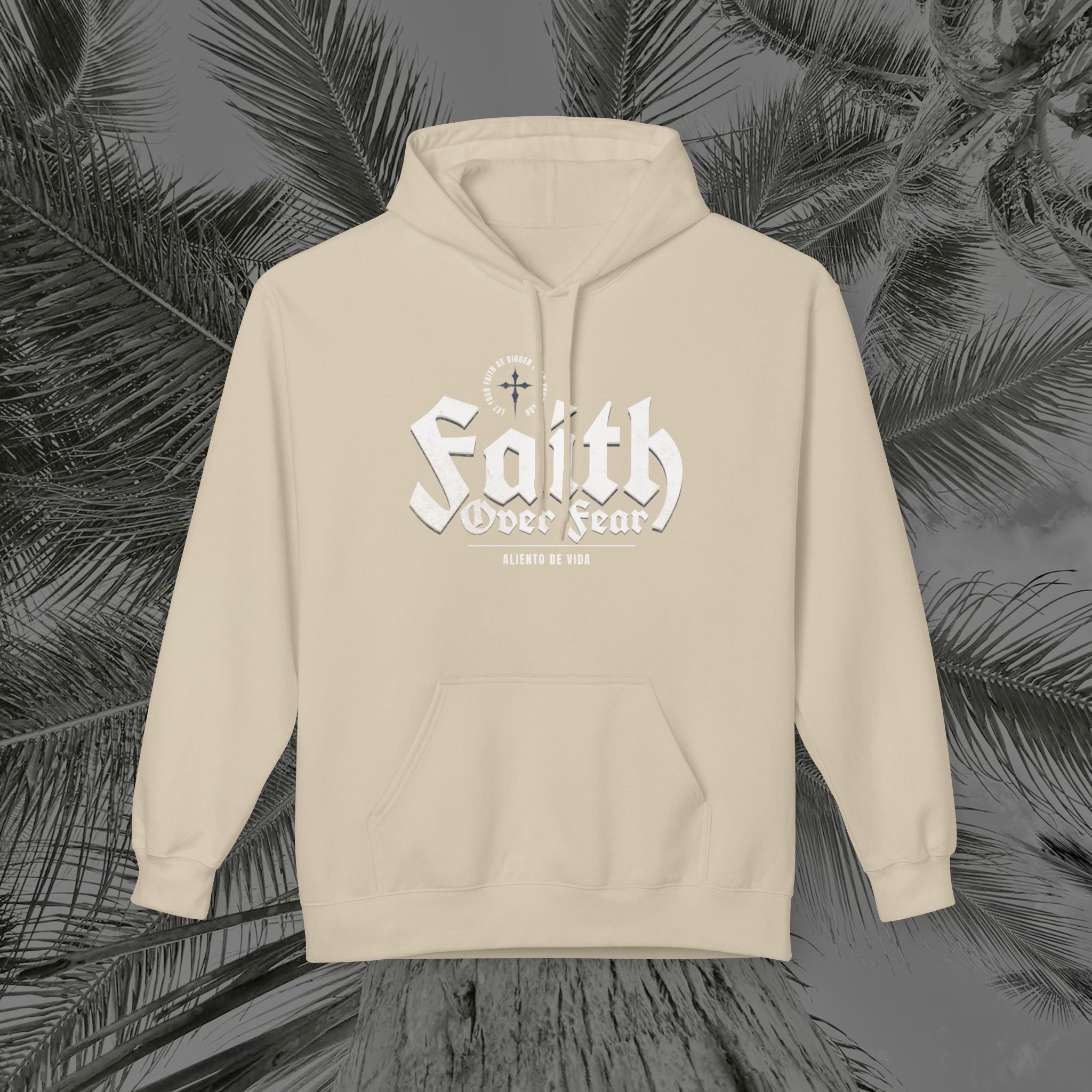 Faith Over Fear - (UNISEX) Midweight Fleece Hoodie - Aliento De Vida
