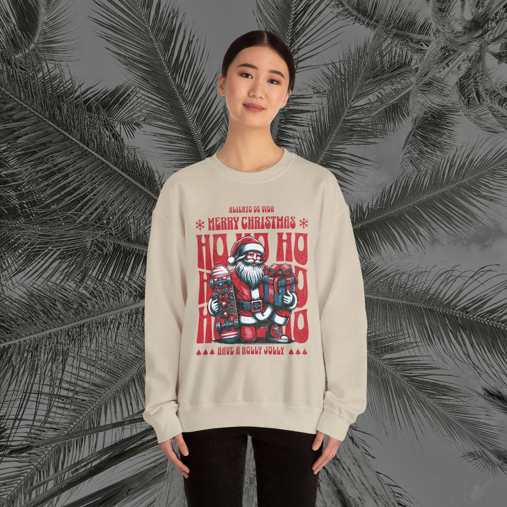 Naughty by Nature, Santa by Choice - (UNISEX) Cozy Crewneck Sweatshirt - Aliento De Vida