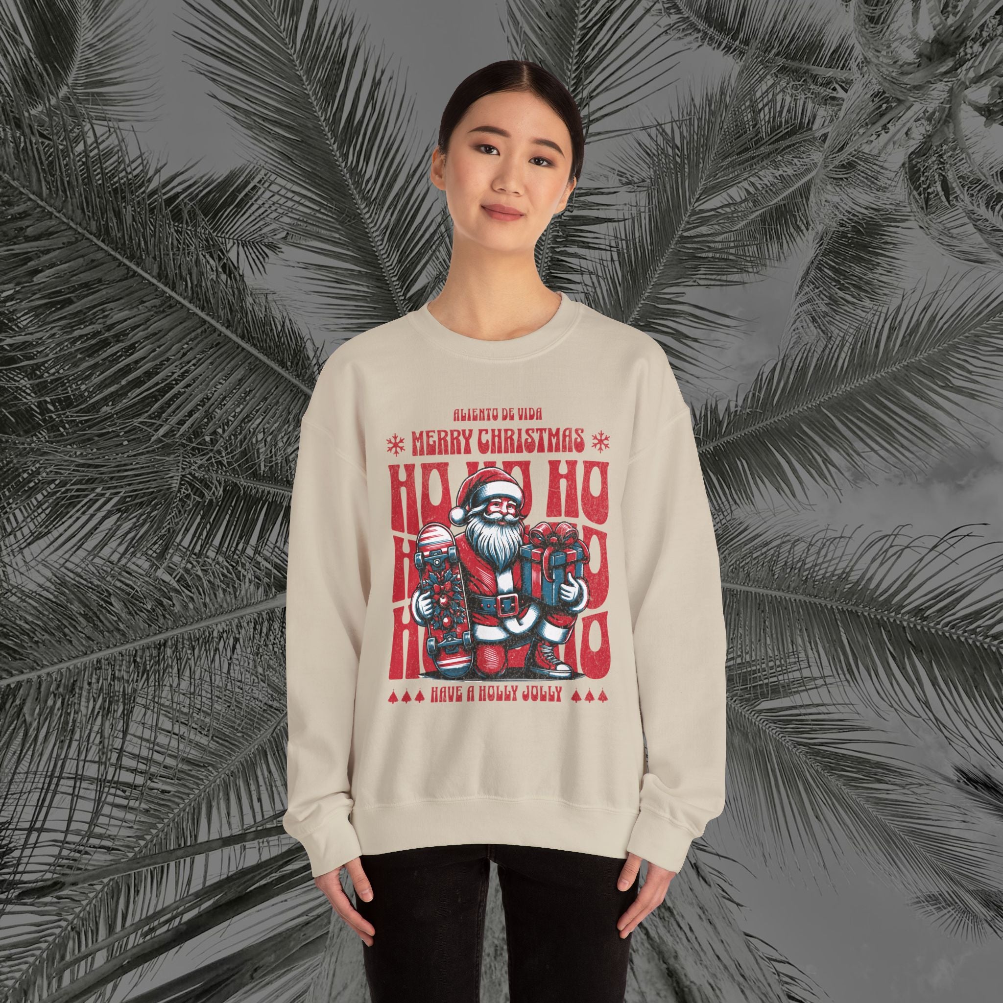 Naughty by Nature, Santa by Choice - (UNISEX) Cozy Crewneck Sweatshirt - Aliento De Vida