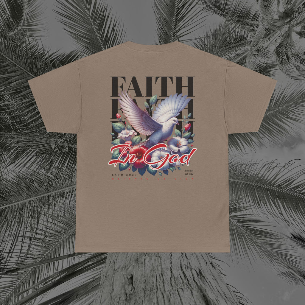 Wings of Grace - Back Design - Heavy Cotton Tee - Aliento De Vida
