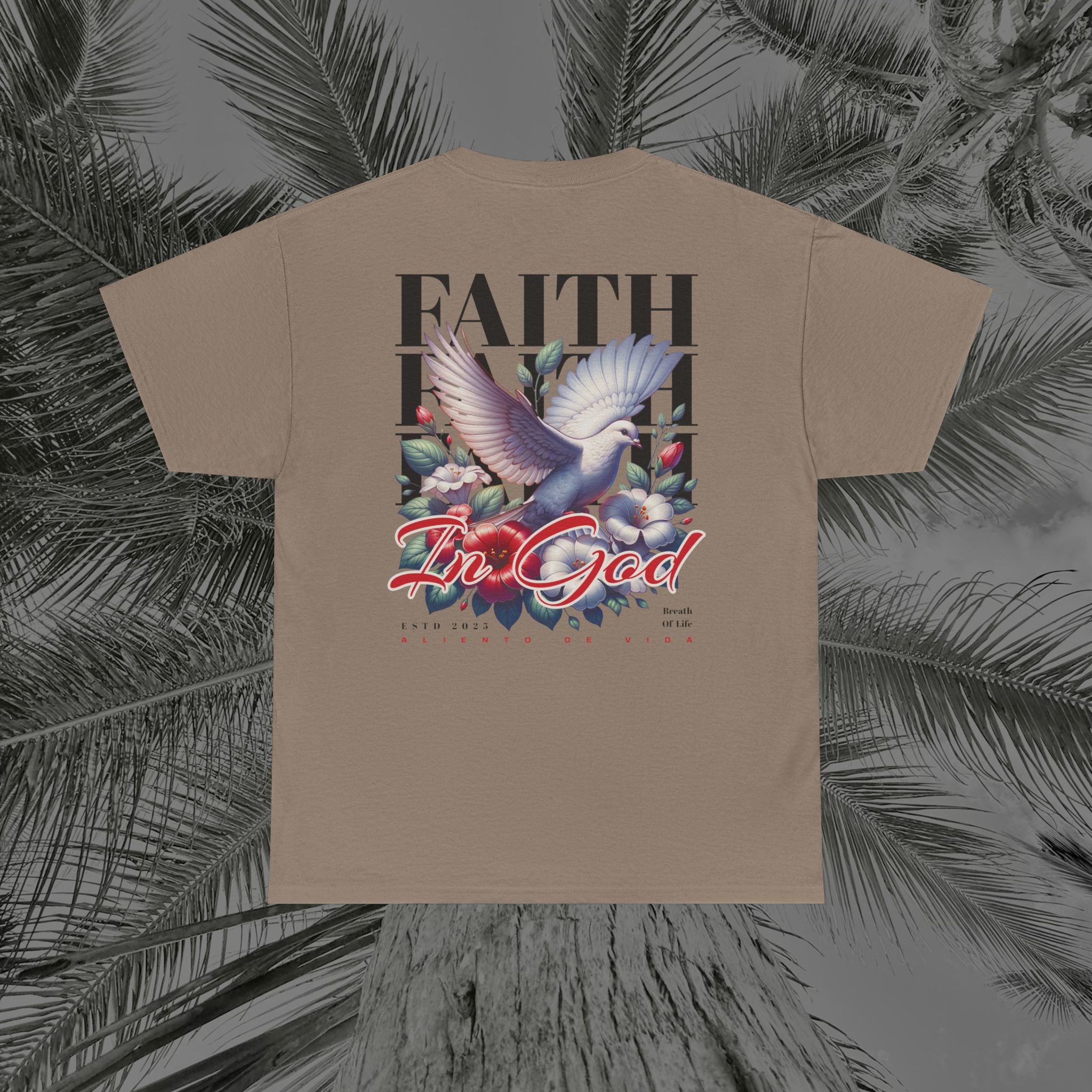 Wings of Grace - Back Design - Heavy Cotton Tee - Aliento De Vida