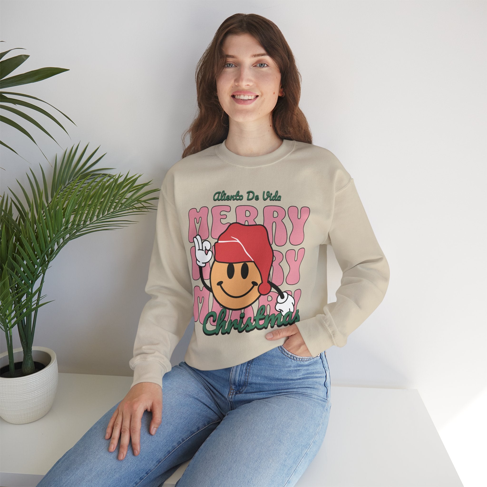 Happy Holidays - Cozy Crewneck Sweatshirt - Aliento De Vida