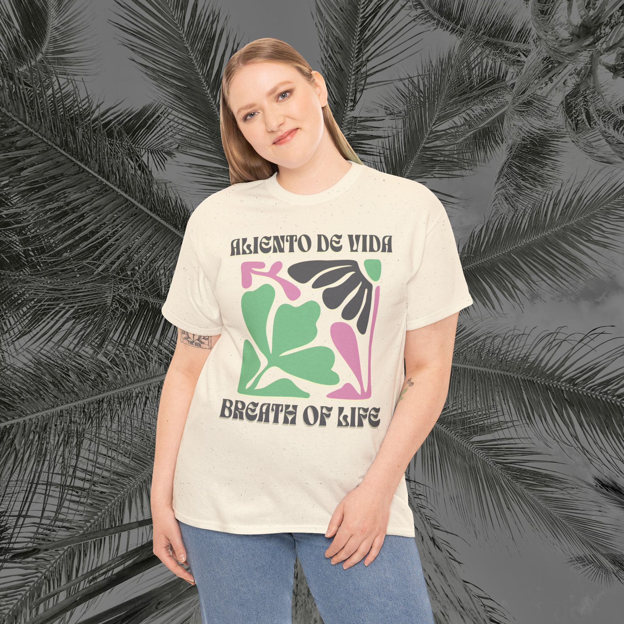 One Breath, Infinite Bloom #2 - (UNISEX) Heavy Cotton T-Shirt - Aliento De Vida