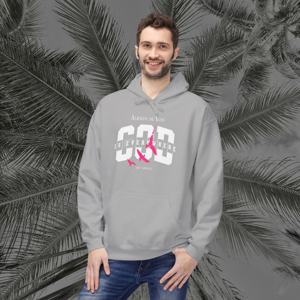 God Is Everywhere - (UNISEX) Midweight Fleece Hoodie - Aliento De Vida
