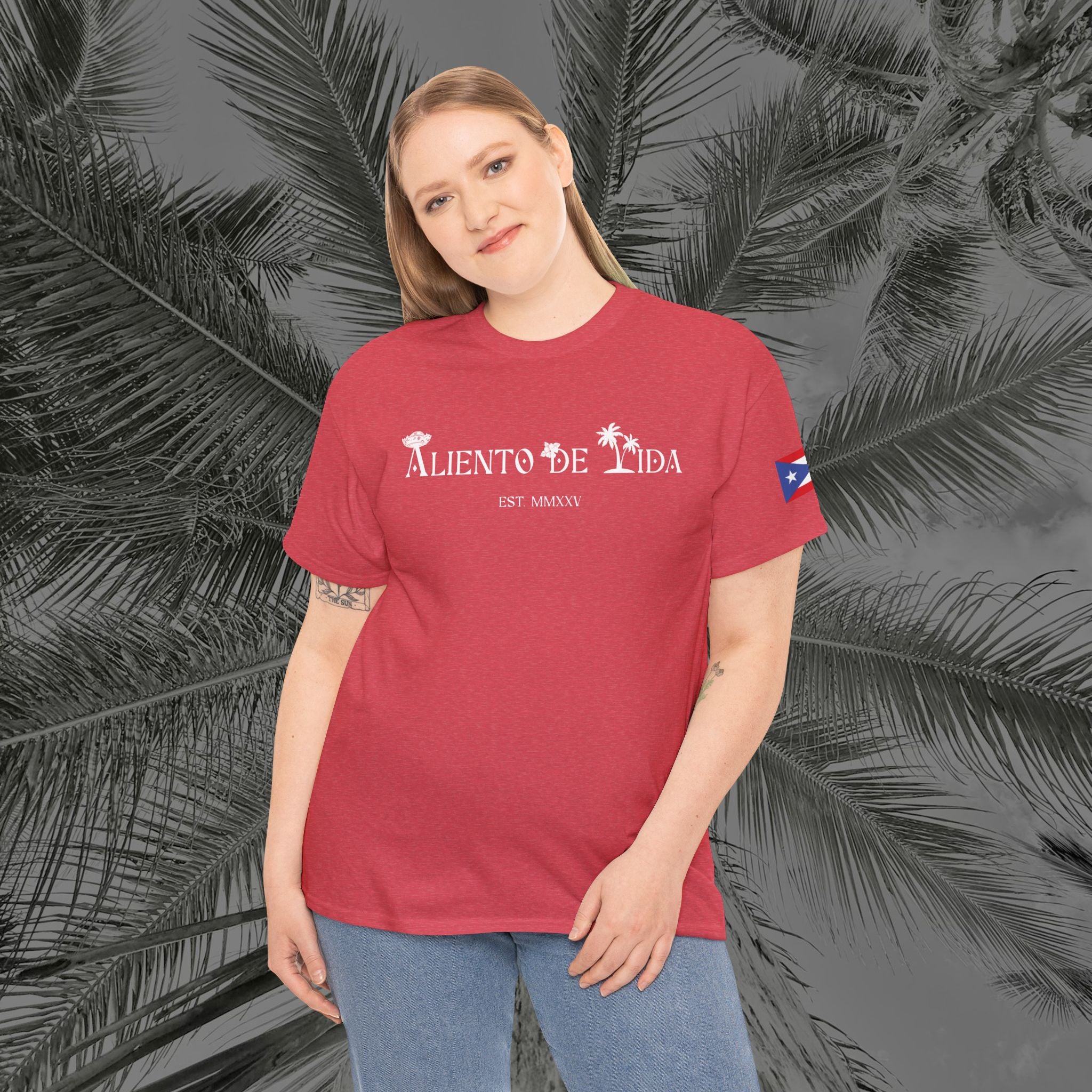 Borikén Sunrise - PR COLLECTION - (UNISEX) Heavy Cotton Tee - Aliento De Vida