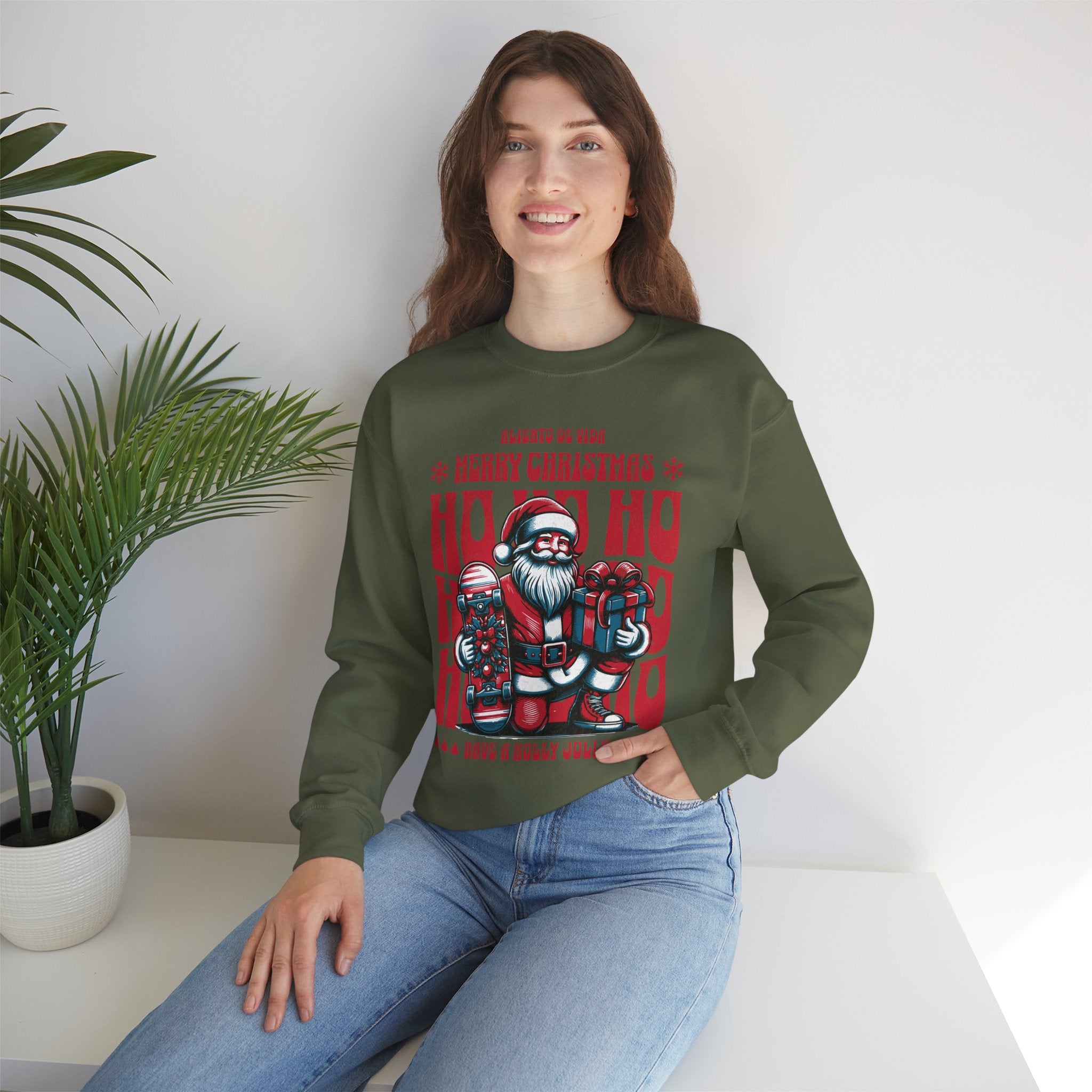 Naughty by Nature, Santa by Choice - (UNISEX) Cozy Crewneck Sweatshirt - Aliento De Vida
