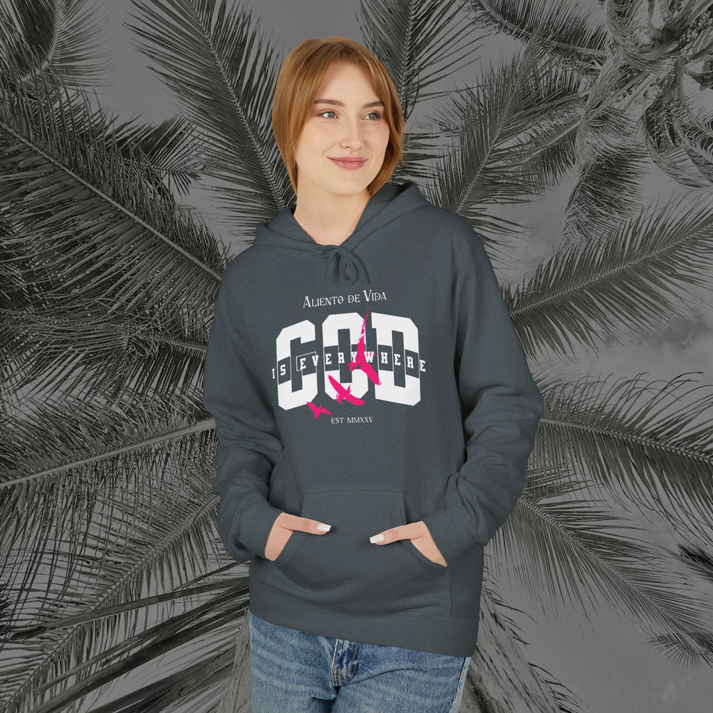 God Is Everywhere - (UNISEX) Midweight Fleece Hoodie - Aliento De Vida