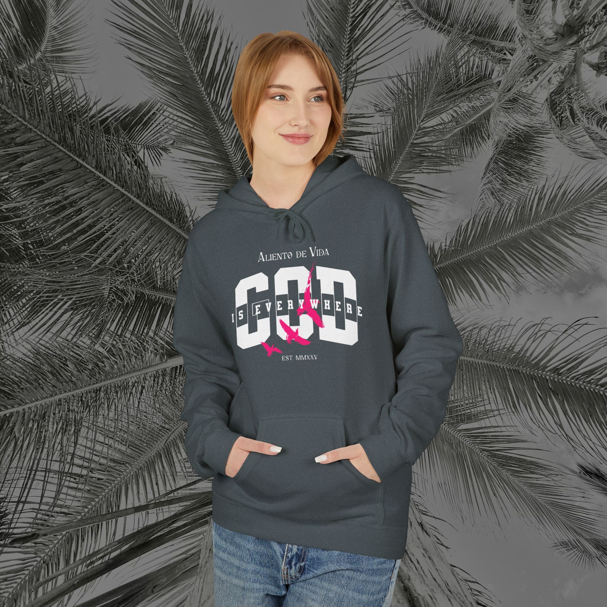 God Is Everywhere - (UNISEX) Midweight Fleece Hoodie - Aliento De Vida