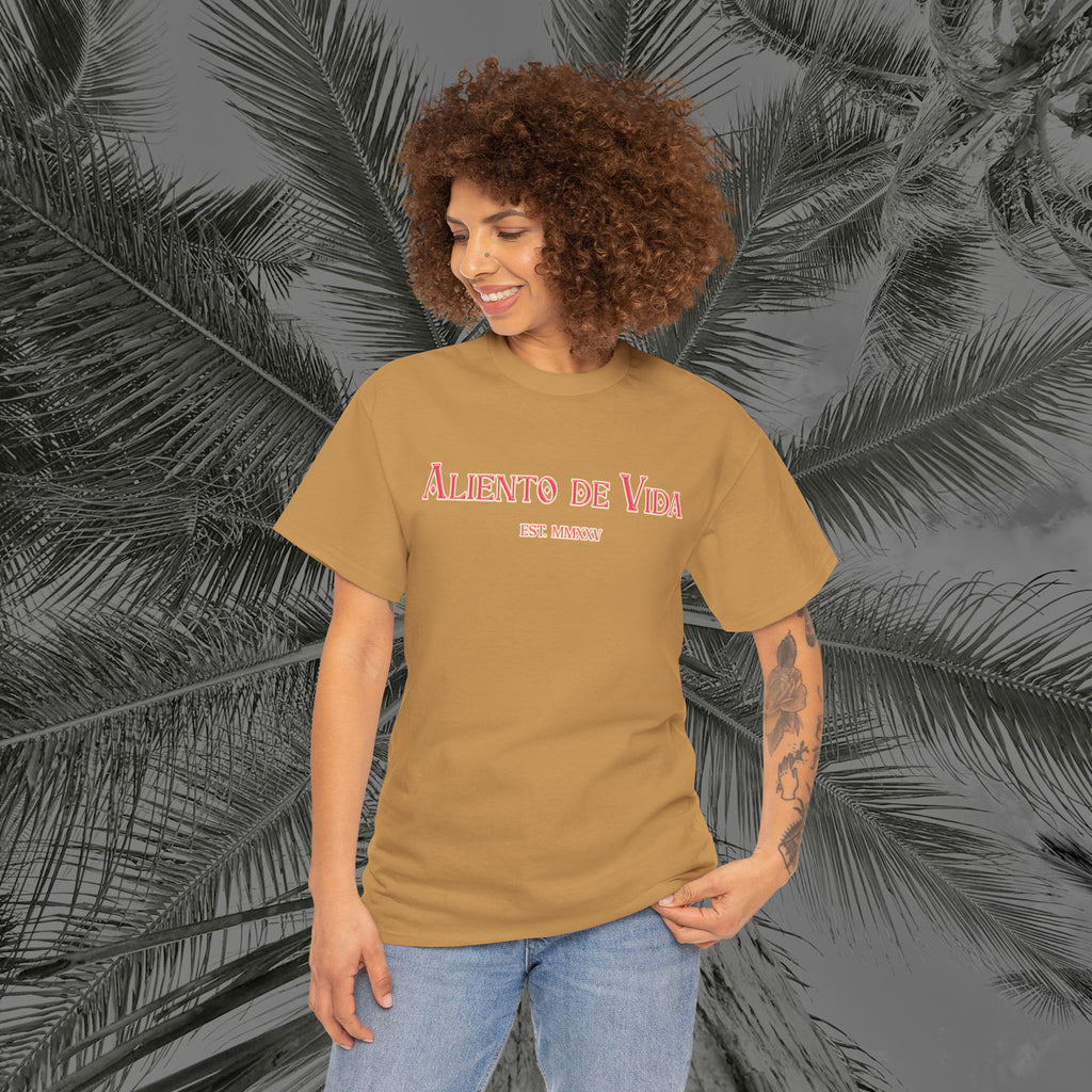 Breath Of Paradise - (UNISEX) Heavy Cotton T-Shirt - Back Design - Aliento De Vida