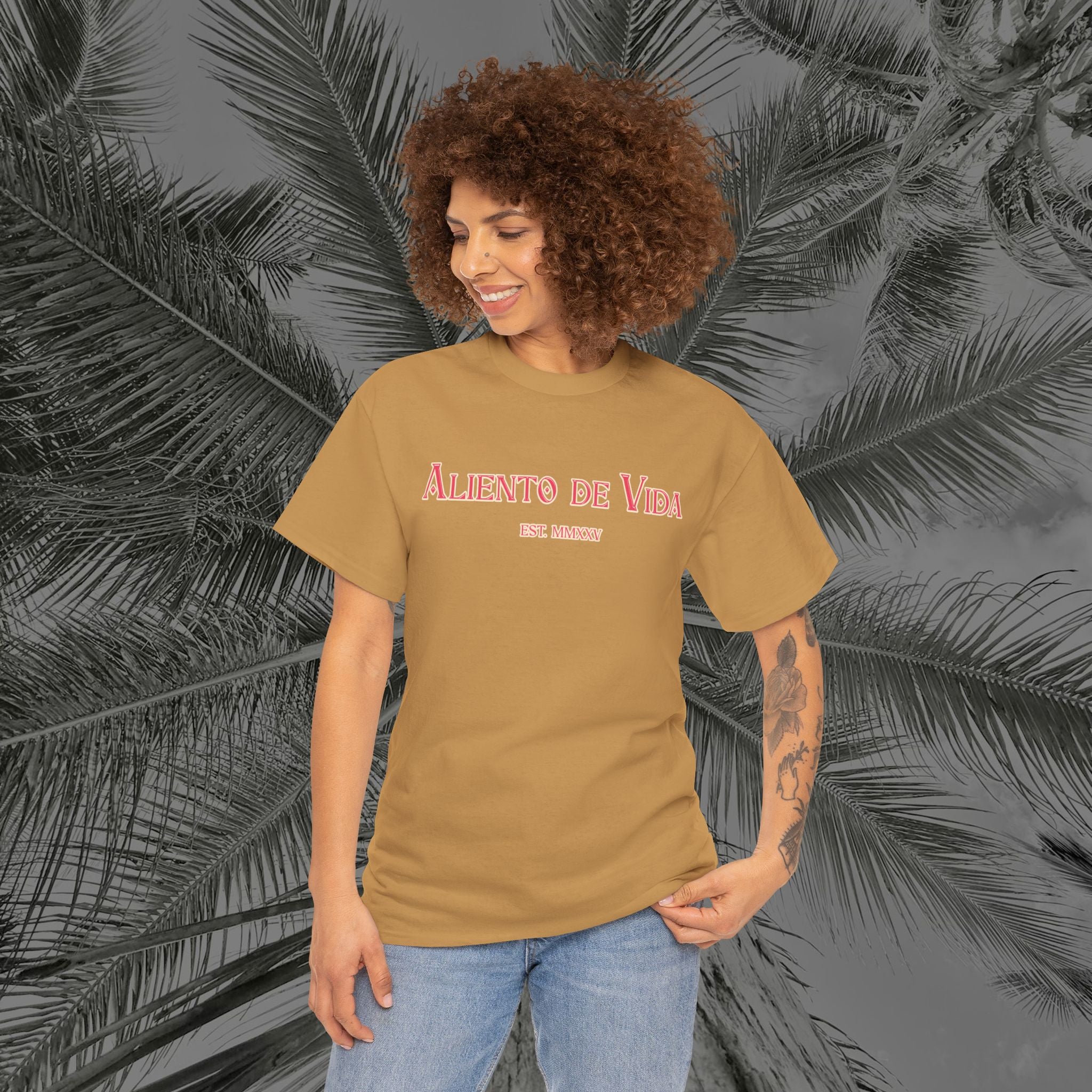 Breath Of Paradise - (UNISEX) Heavy Cotton T-Shirt - Back Design - Aliento De Vida