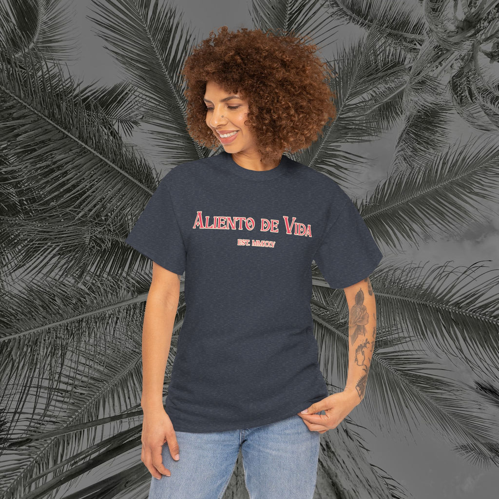 Breath Of Paradise - (UNISEX) Heavy Cotton T-Shirt - Back Design - Aliento De Vida