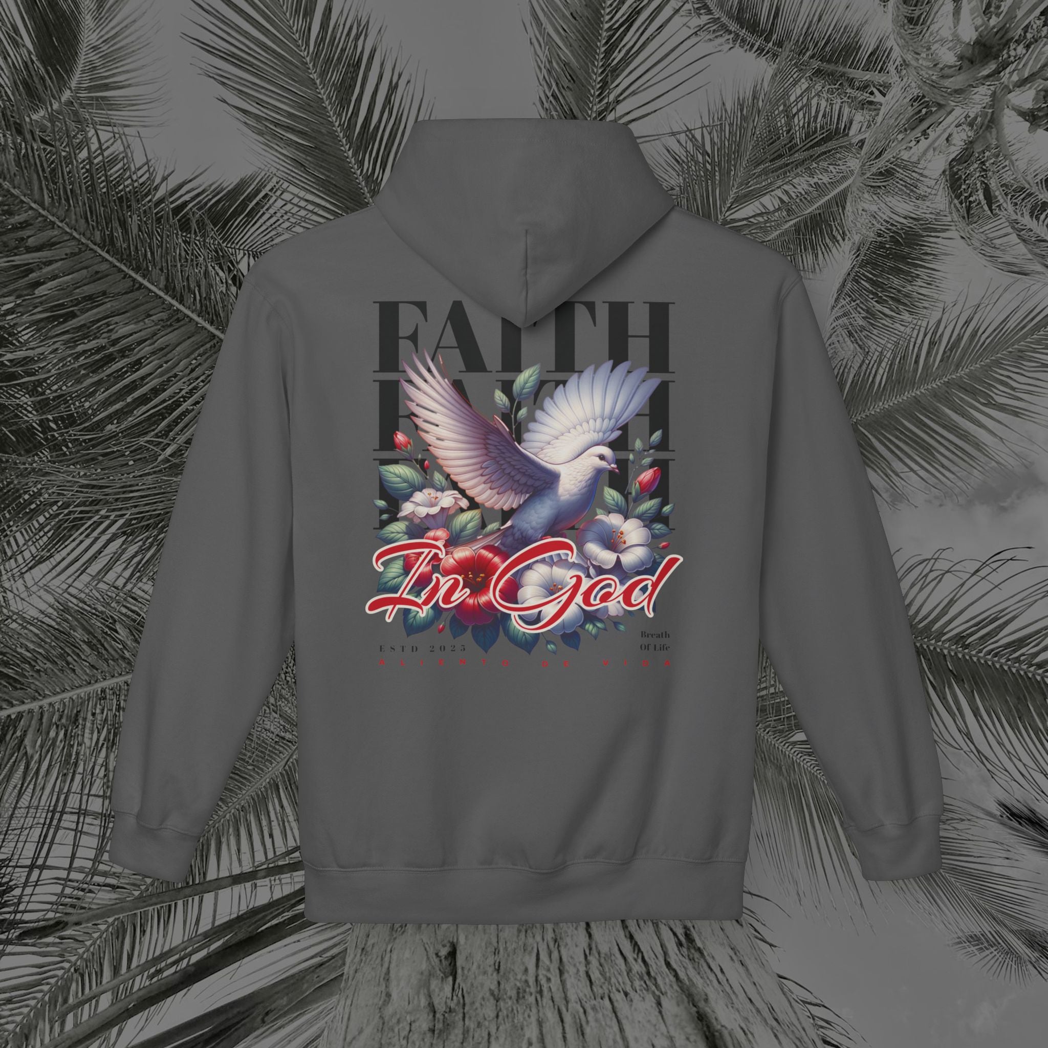 Wings of Grace - (UNISEX) Midweight Fleece Hoodie- Aliento De Vida