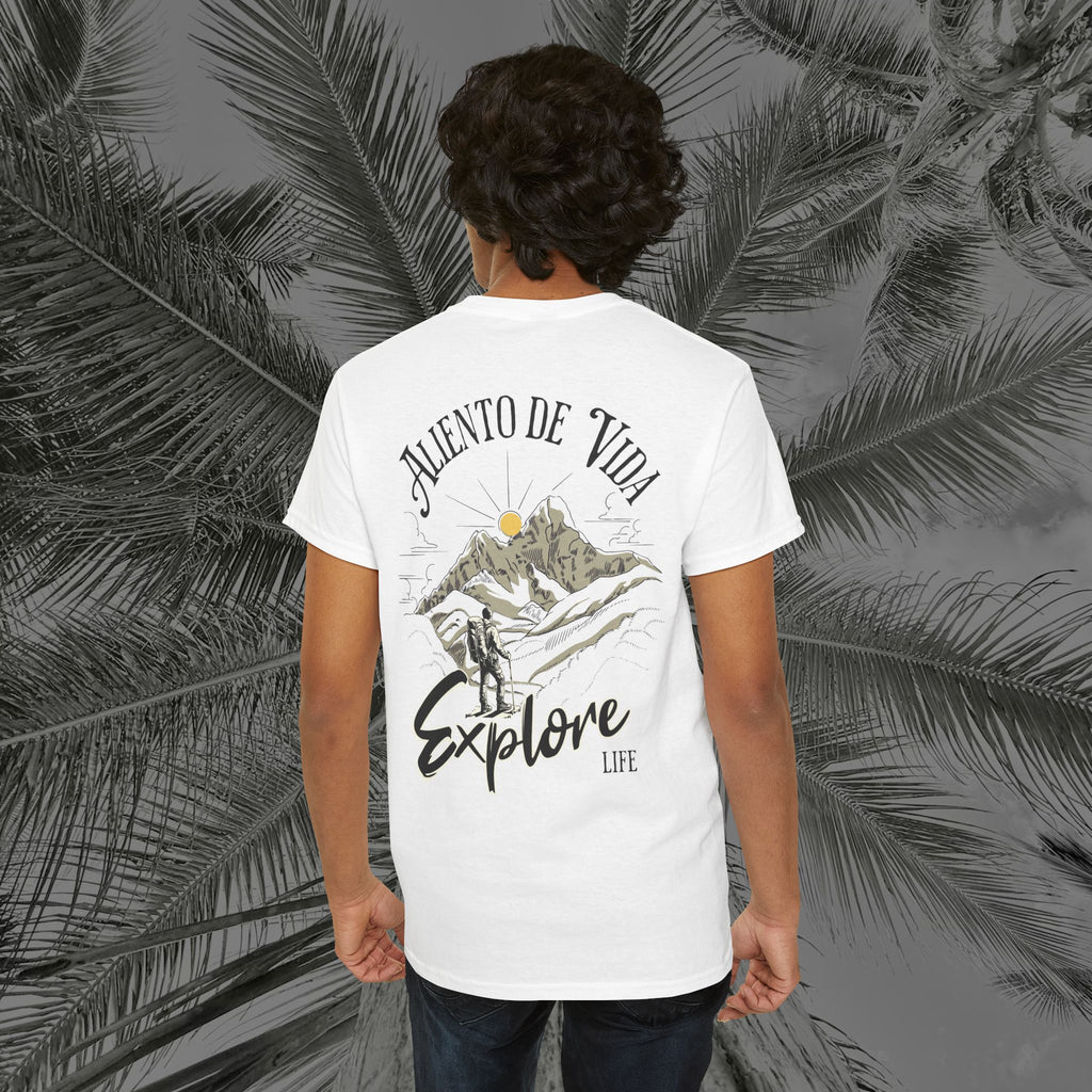 Climbing To New Heights - (UNISEX) Heavy Cotton T-Shirt - Aliento De Vida
