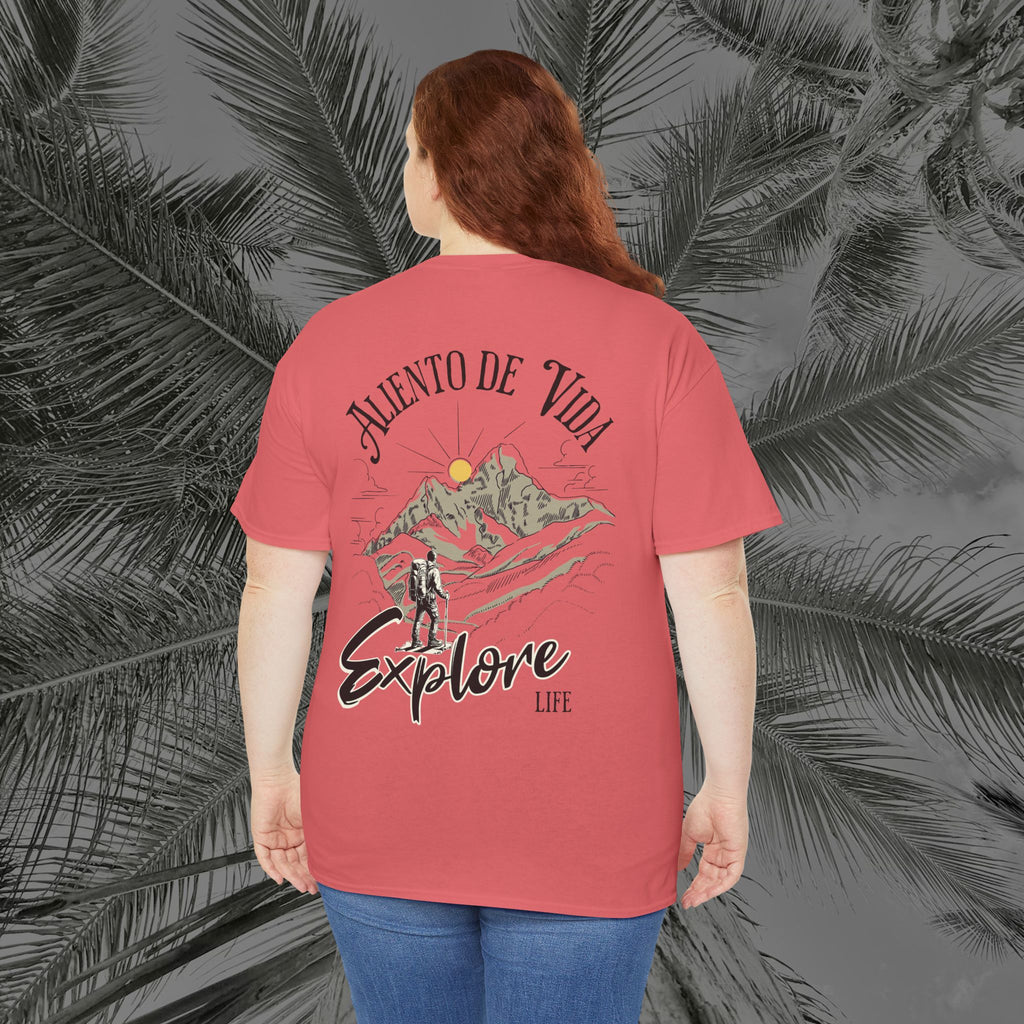 Climbing To New Heights - (UNISEX) Heavy Cotton T-Shirt - Aliento De Vida