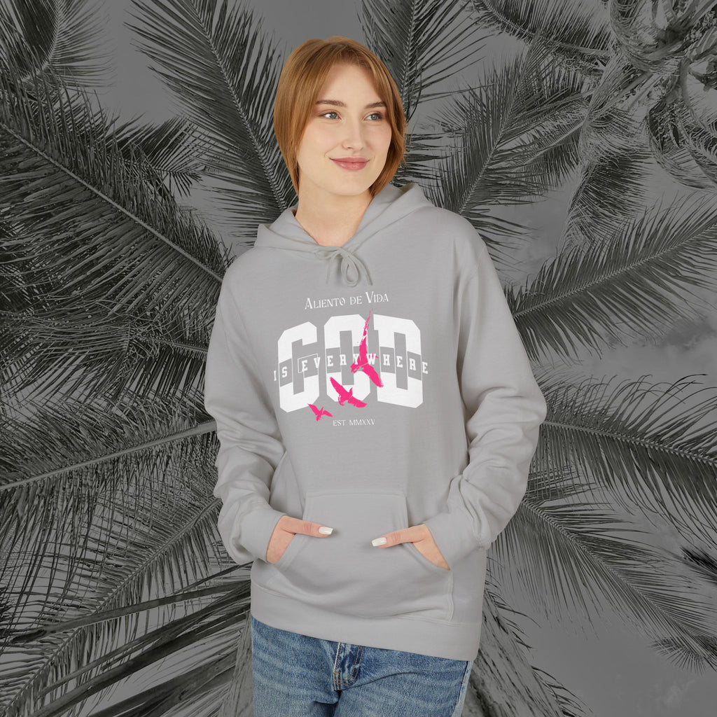 God Is Everywhere - (UNISEX) Midweight Fleece Hoodie - Aliento De Vida