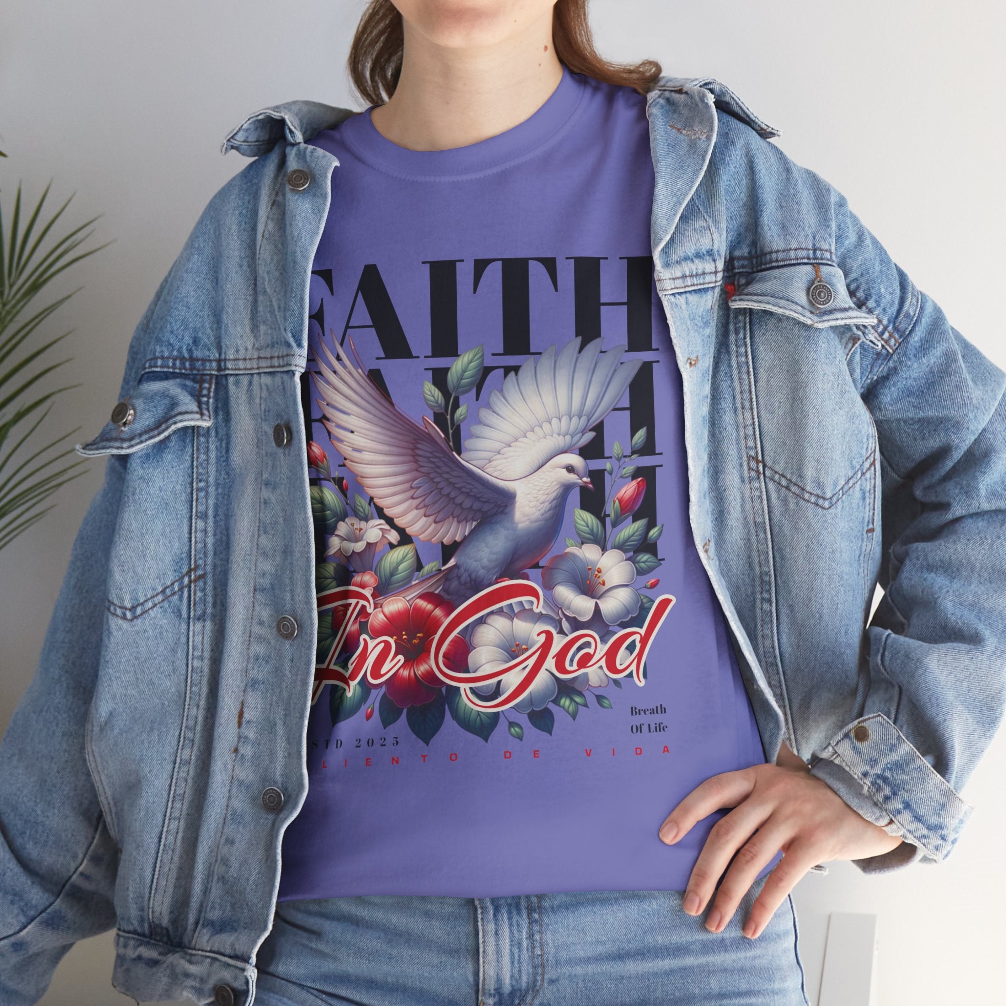 Wings of Grace - (UNISEX) Heavy Cotton Tee - Aliento De Vida