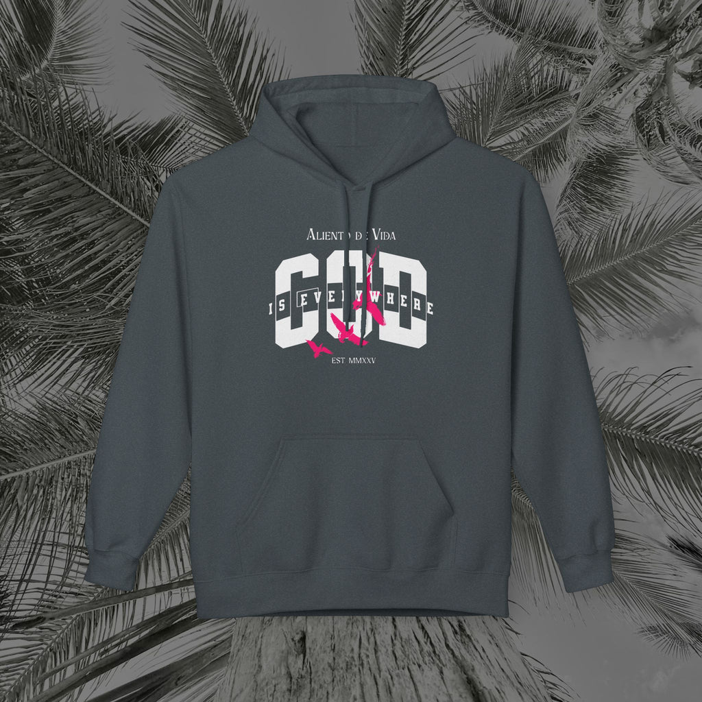 God Is Everywhere - (UNISEX) Midweight Fleece Hoodie - Aliento De Vida