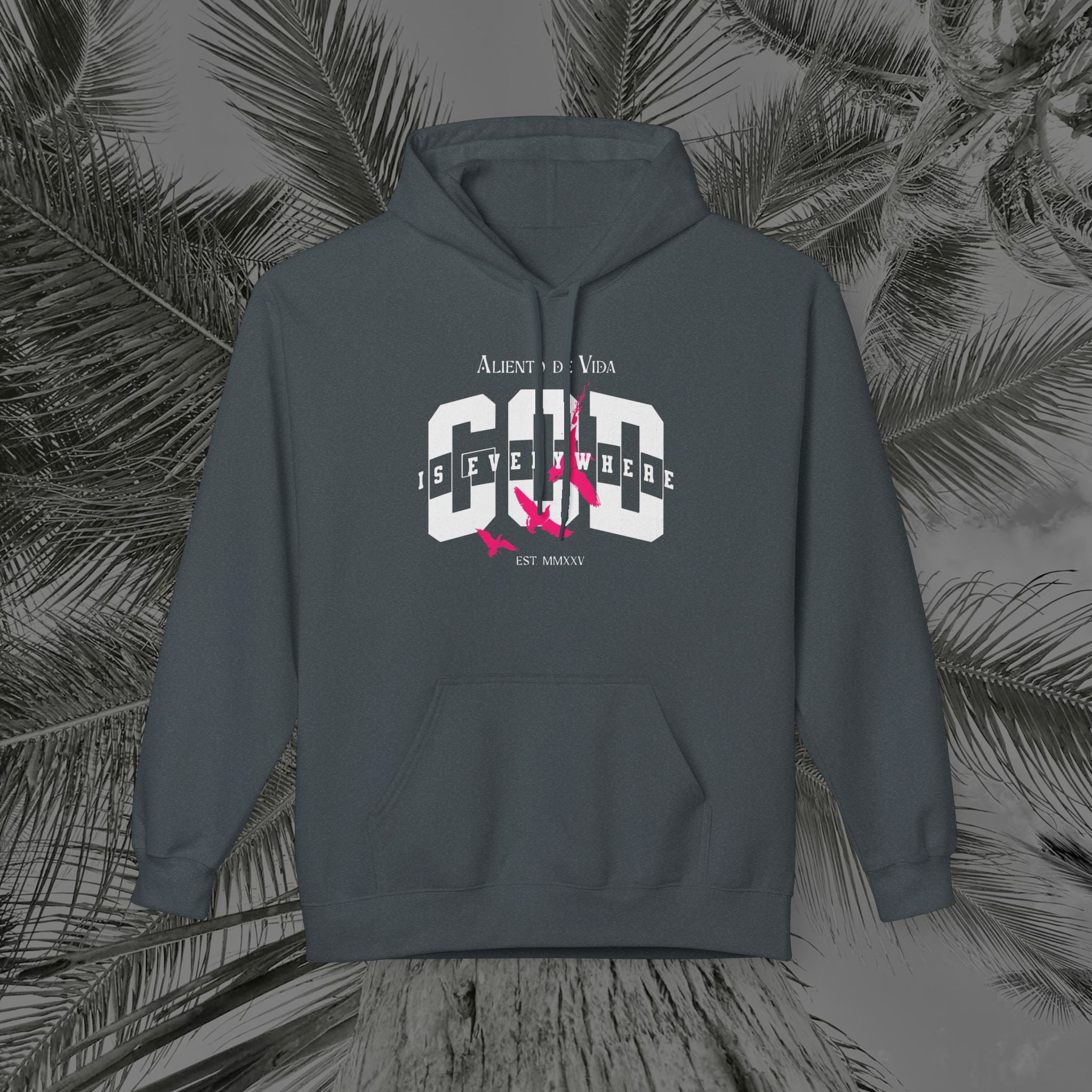 God Is Everywhere - (UNISEX) Midweight Fleece Hoodie - Aliento De Vida