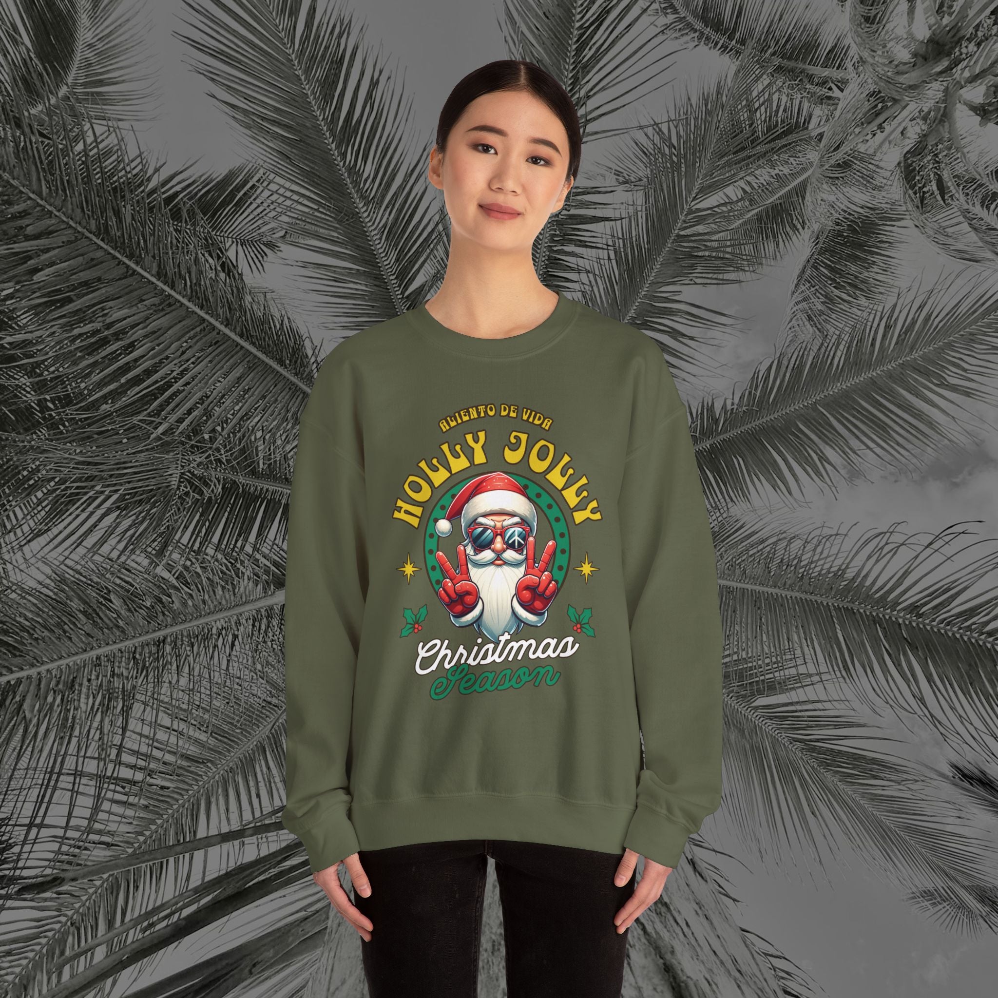Peace Out, North Pole Edition - (UNSEX) Cozy Crewneck Sweatshirt – Aliento De Vida
