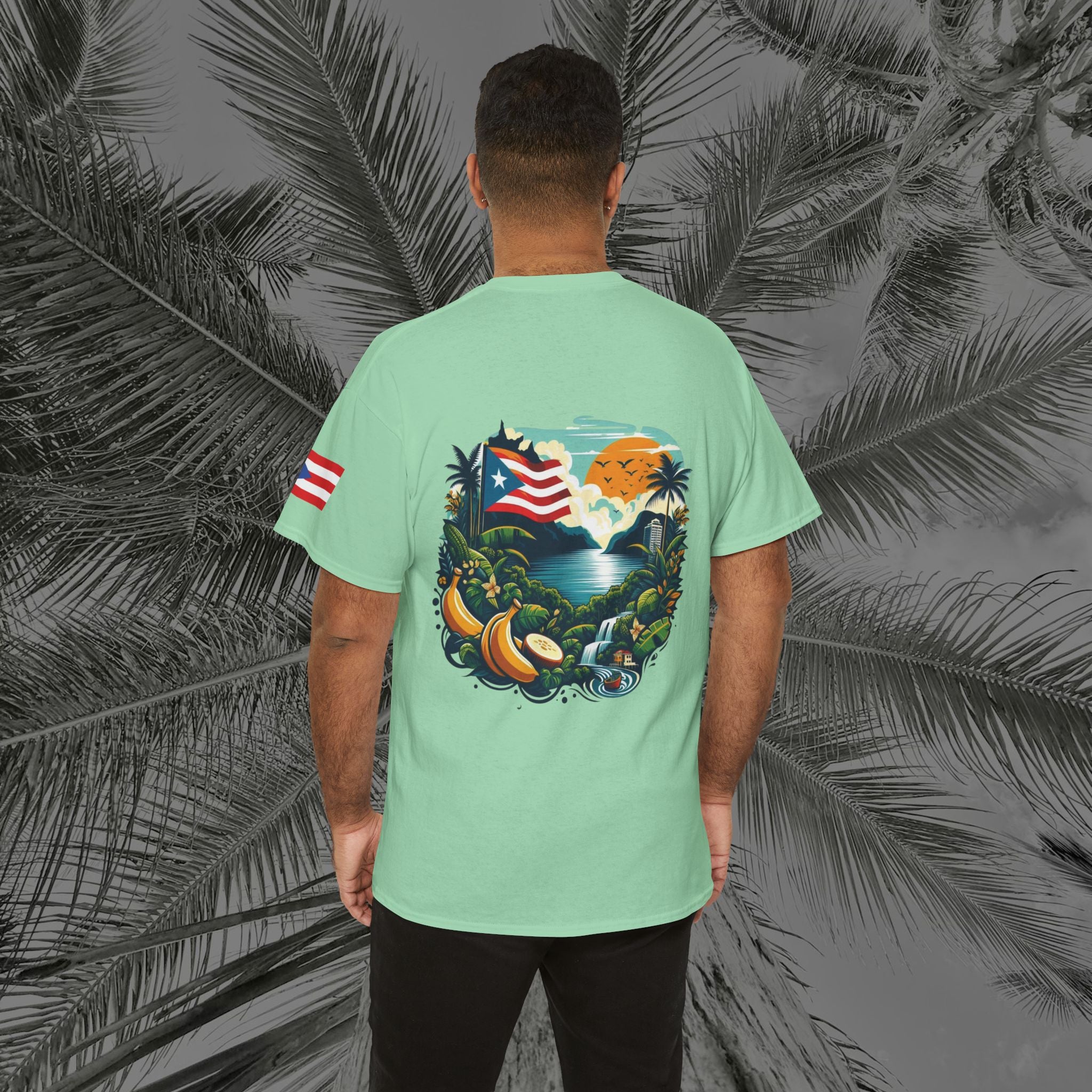 Borikén Sunrise - PR COLLECTION - (UNISEX) Heavy Cotton Tee - Aliento De Vida