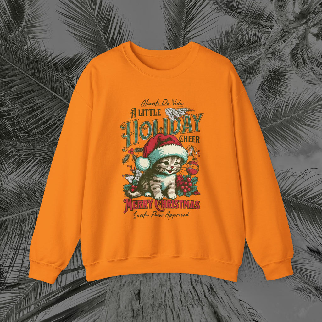 Merry Meowmas Cheer - (UNISEX) Cozy Crewneck Sweatshirt - Aliento De Vida
