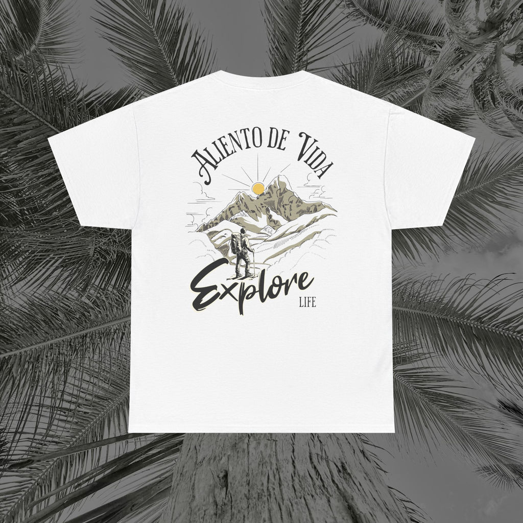 Climbing To New Heights - (UNISEX) Heavy Cotton T-Shirt - Aliento De Vida