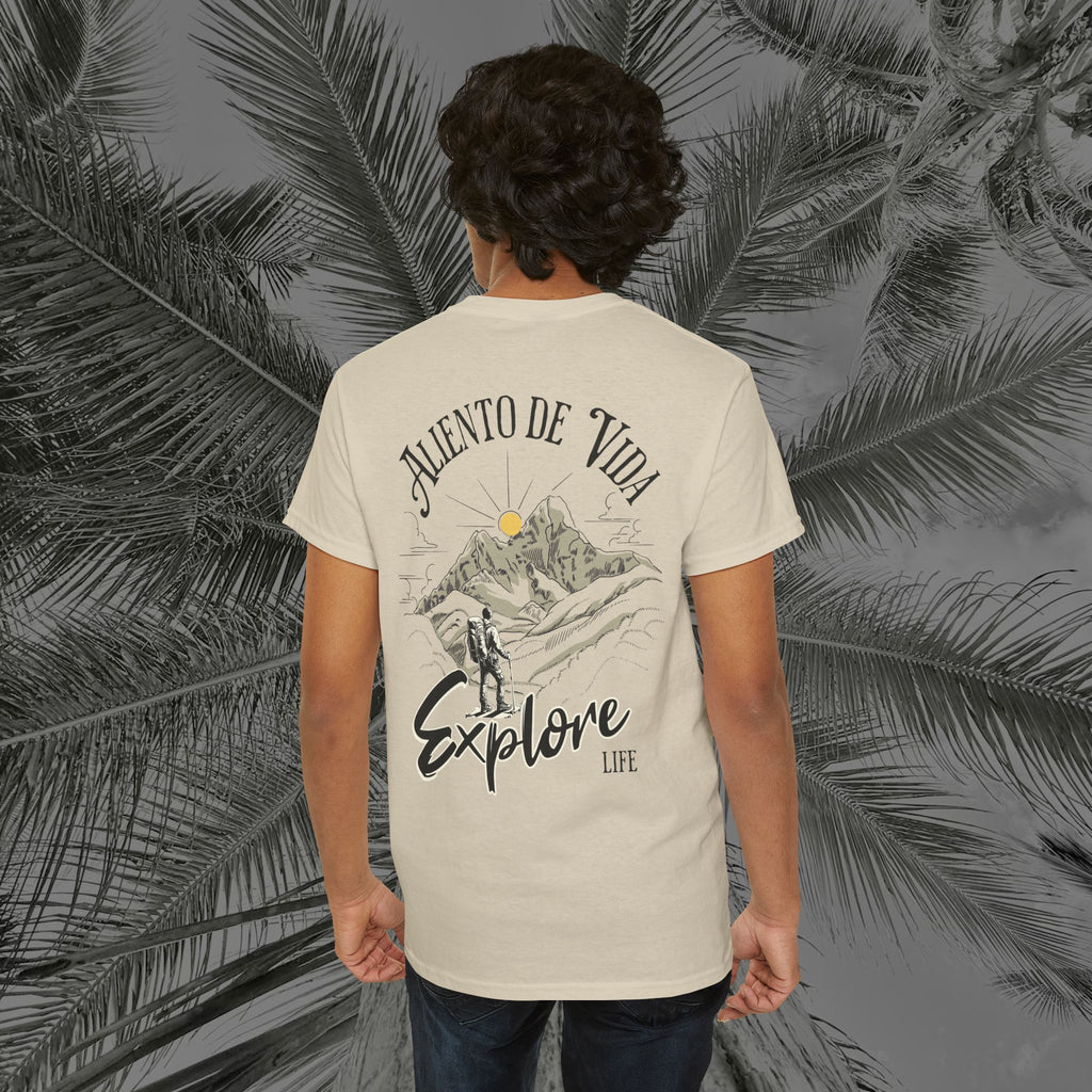 Climbing To New Heights - (UNISEX) Heavy Cotton T-Shirt - Aliento De Vida