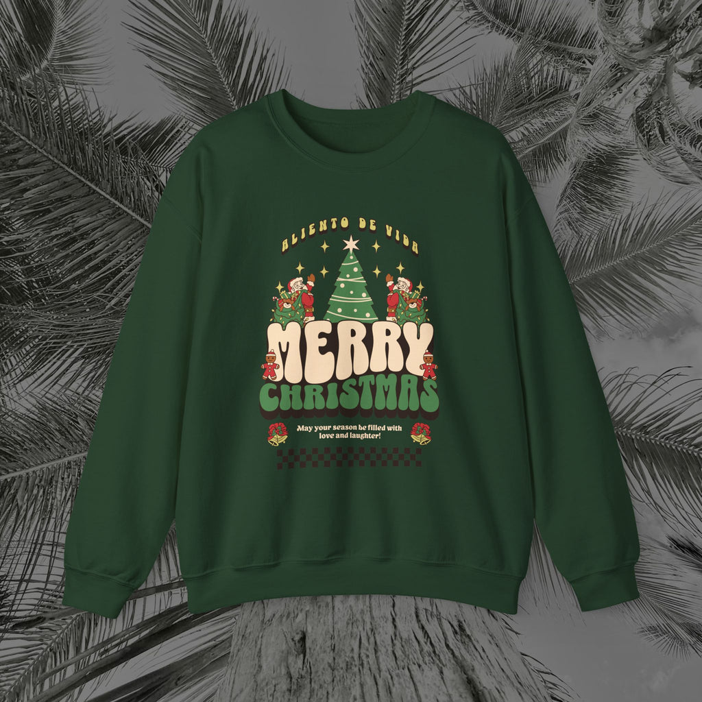 Retro Merry Magic- (UNISEX) Cozy Crewneck Sweatshirt - Aliento De Vida