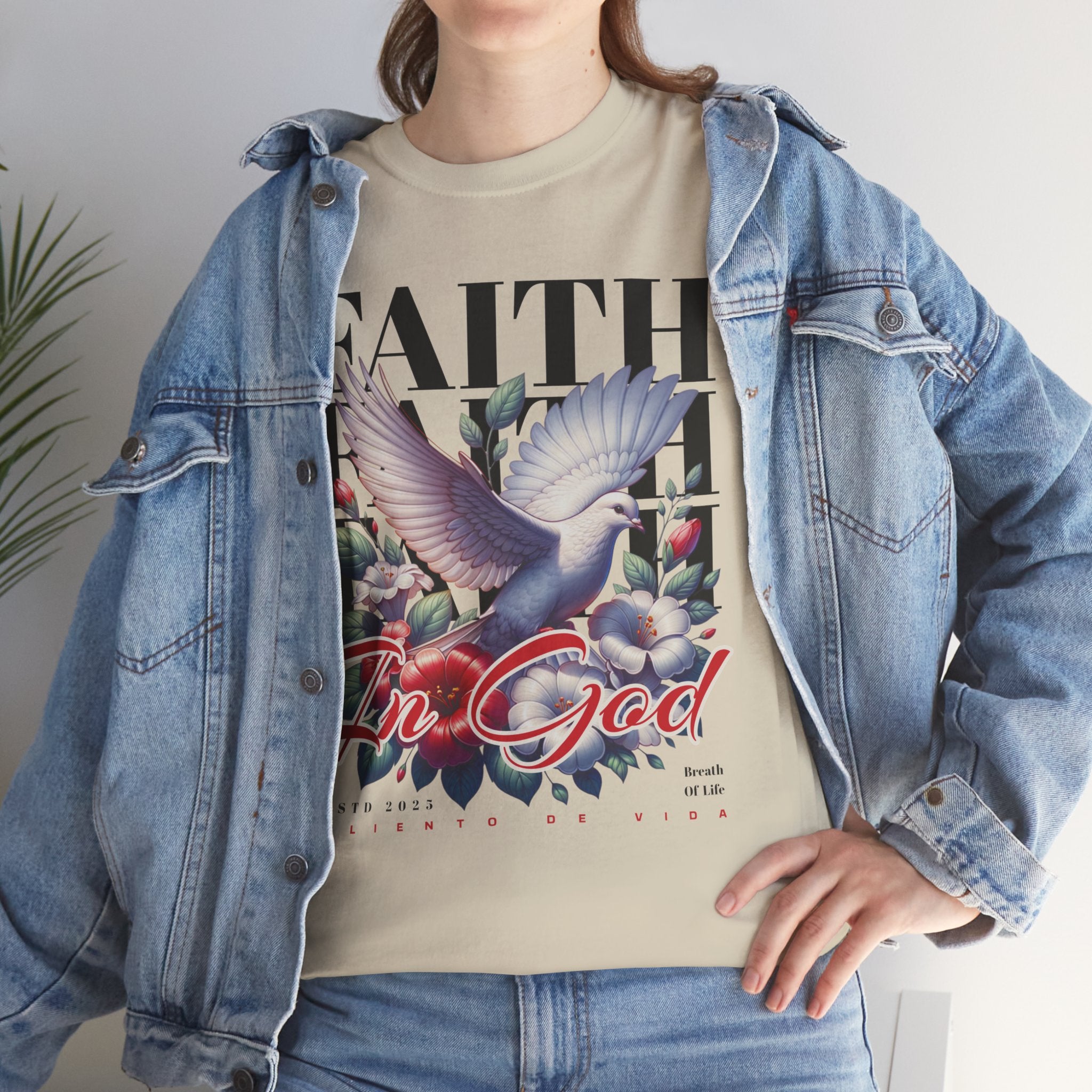 Wings of Grace - (UNISEX) Heavy Cotton Tee - Aliento De Vida