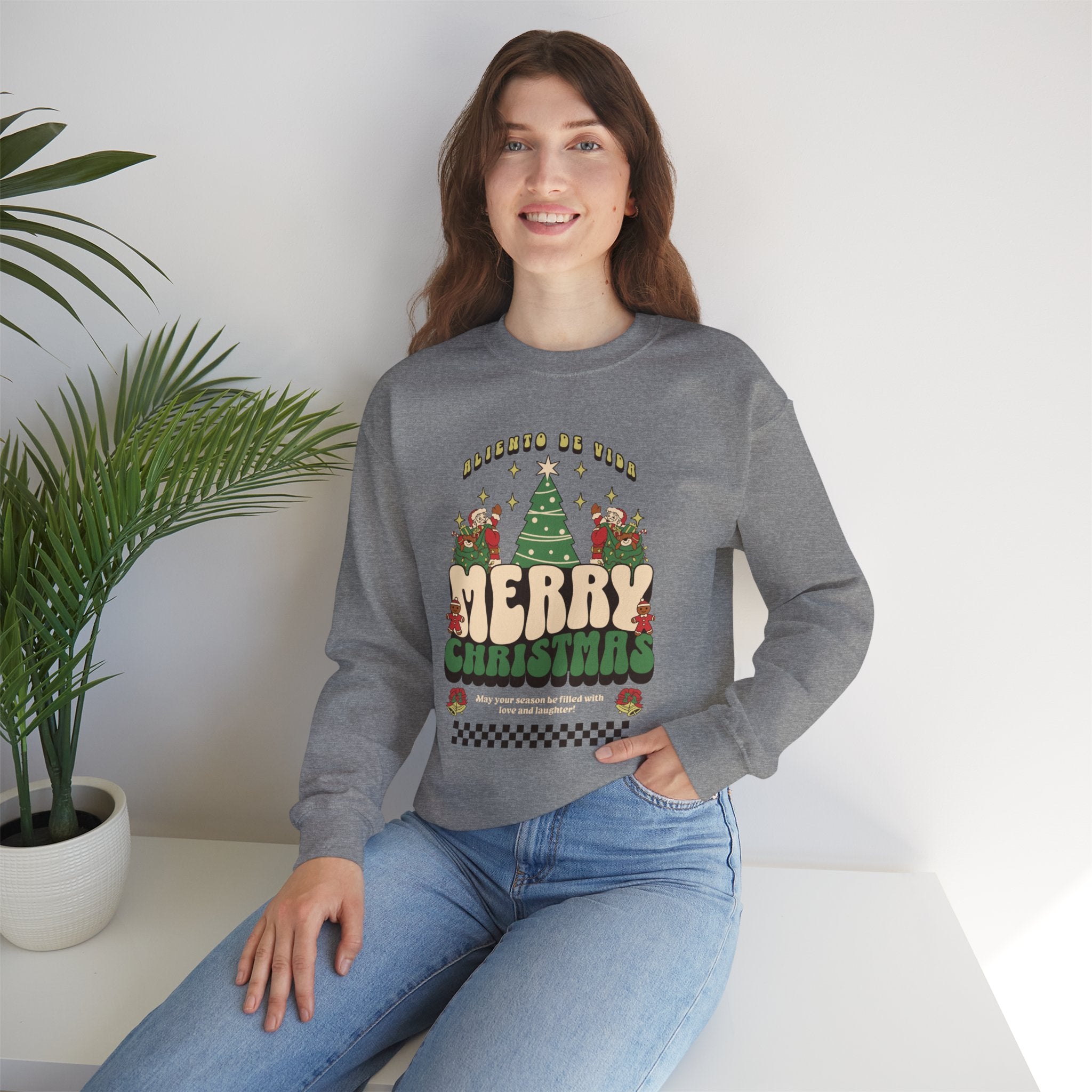 Retro Merry Magic- (UNISEX) Cozy Crewneck Sweatshirt - Aliento De Vida