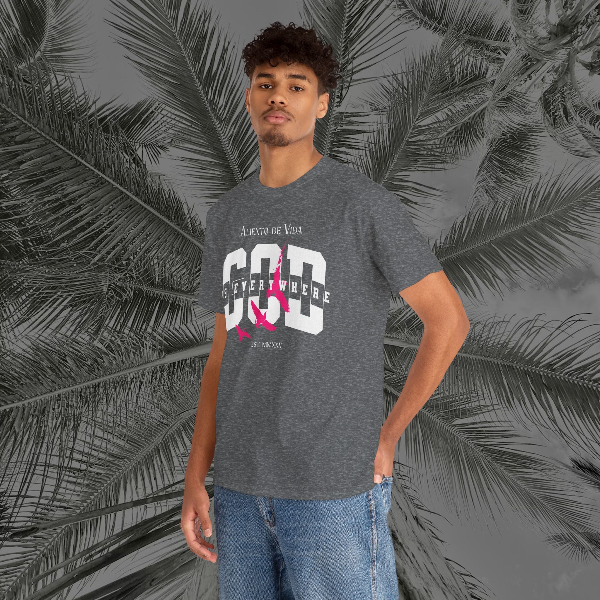 God Is Everywhere - (UNISEX) Heavy Cotton Tee - Aliento De Vida