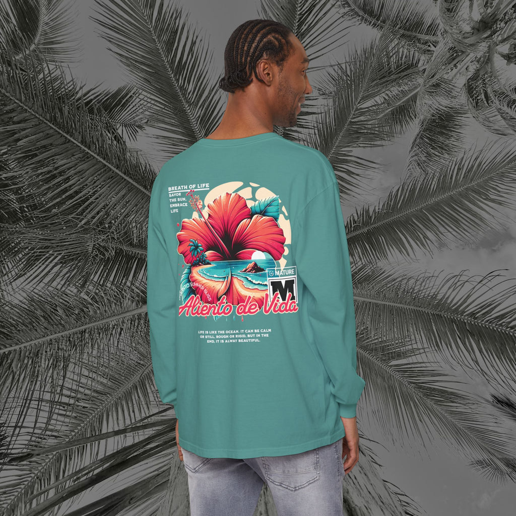 Breath Of Paradise - (UNISEX) Long Sleeve Shirt - Back Design - Aliento De Vida