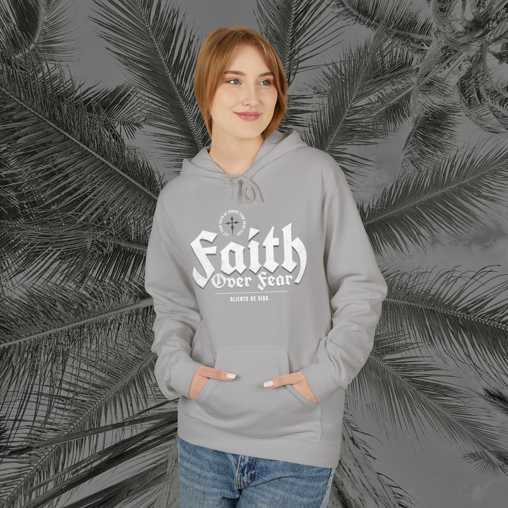 Faith Over Fear - (UNISEX) Midweight Fleece Hoodie - Aliento De Vida