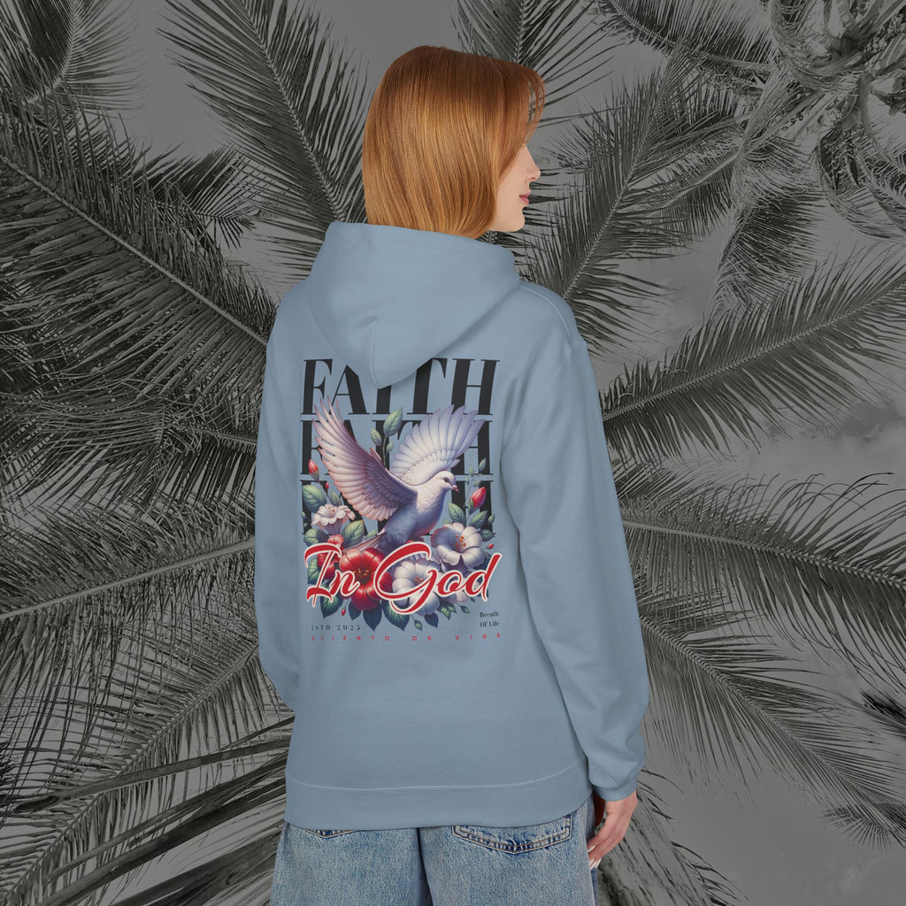 Wings of Grace - (UNISEX) Midweight Fleece Hoodie- Aliento De Vida