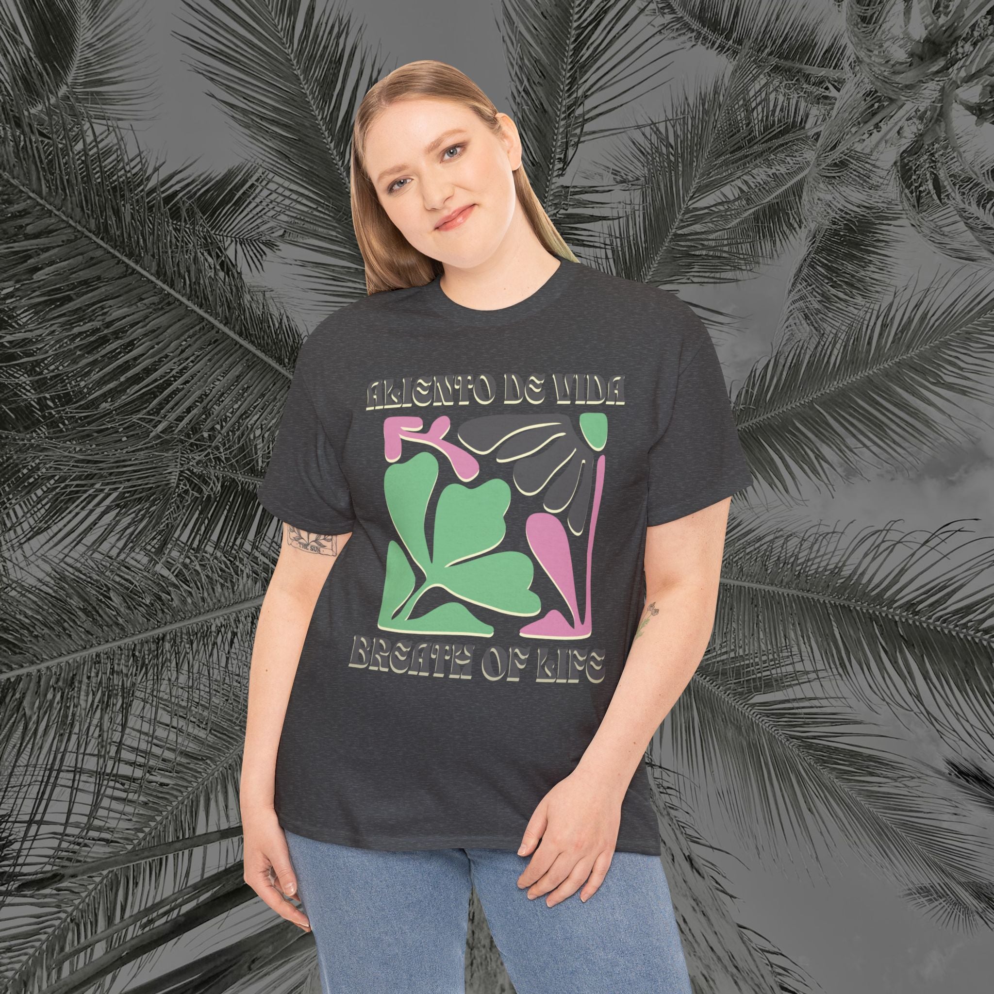 One Breath, Infinite Bloom #2 - (UNISEX) Heavy Cotton T-Shirt - Aliento De Vida