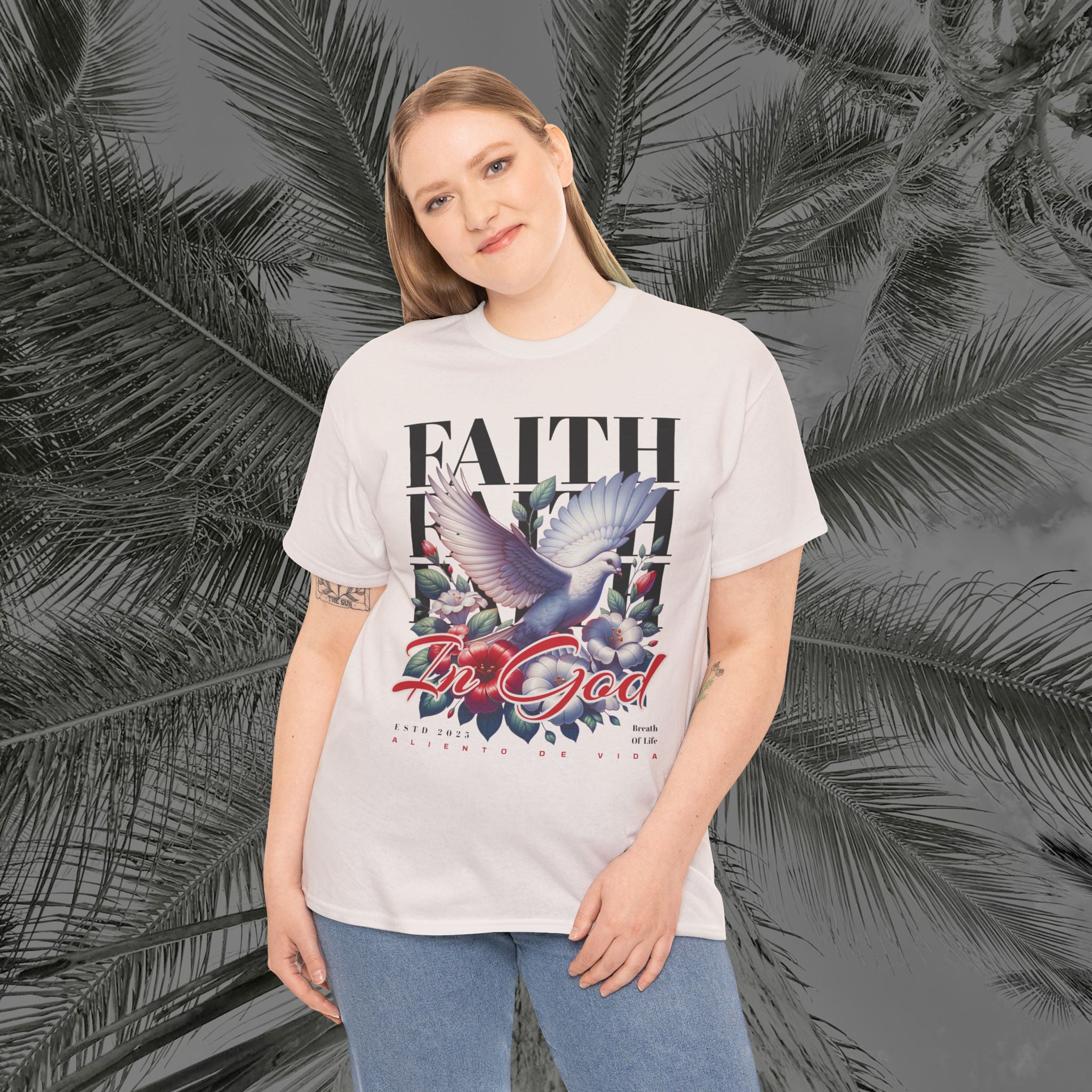 Wings of Grace - (UNISEX) Heavy Cotton Tee - Aliento De Vida