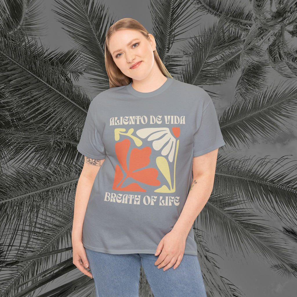 One Breath, Infinite Bloom - (UNISEX) Heavy Cotton T-Shirt - Aliento De Vida