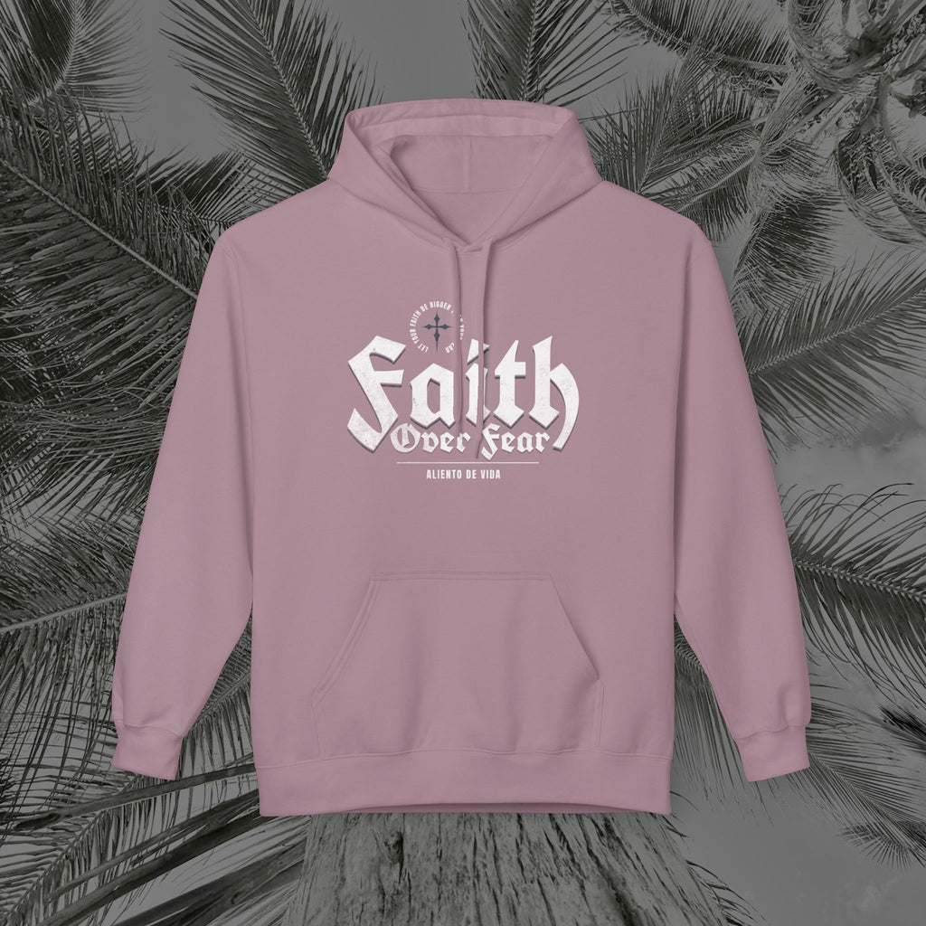 Faith Over Fear - (UNISEX) Midweight Fleece Hoodie - Aliento De Vida