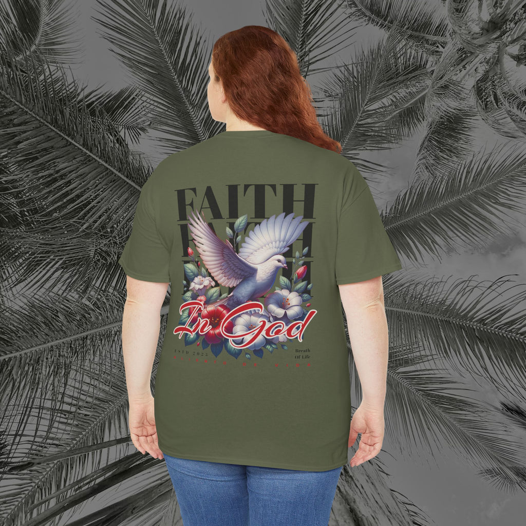 Wings of Grace - Back Design - Heavy Cotton Tee - Aliento De Vida