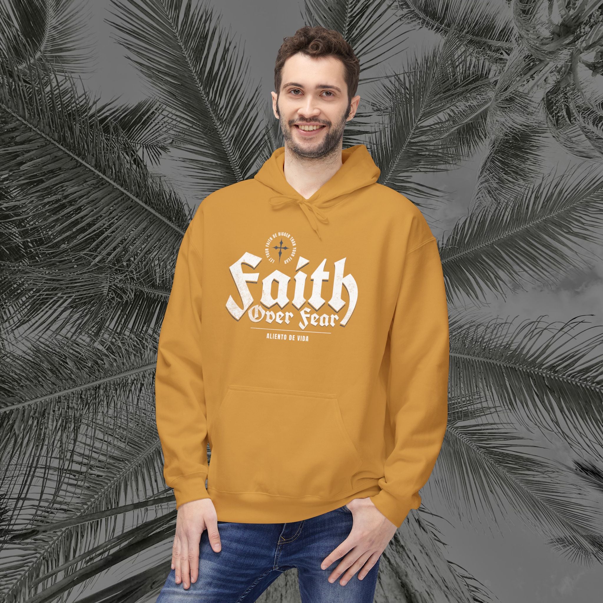 Faith Over Fear - (UNISEX) Midweight Fleece Hoodie - Aliento De Vida