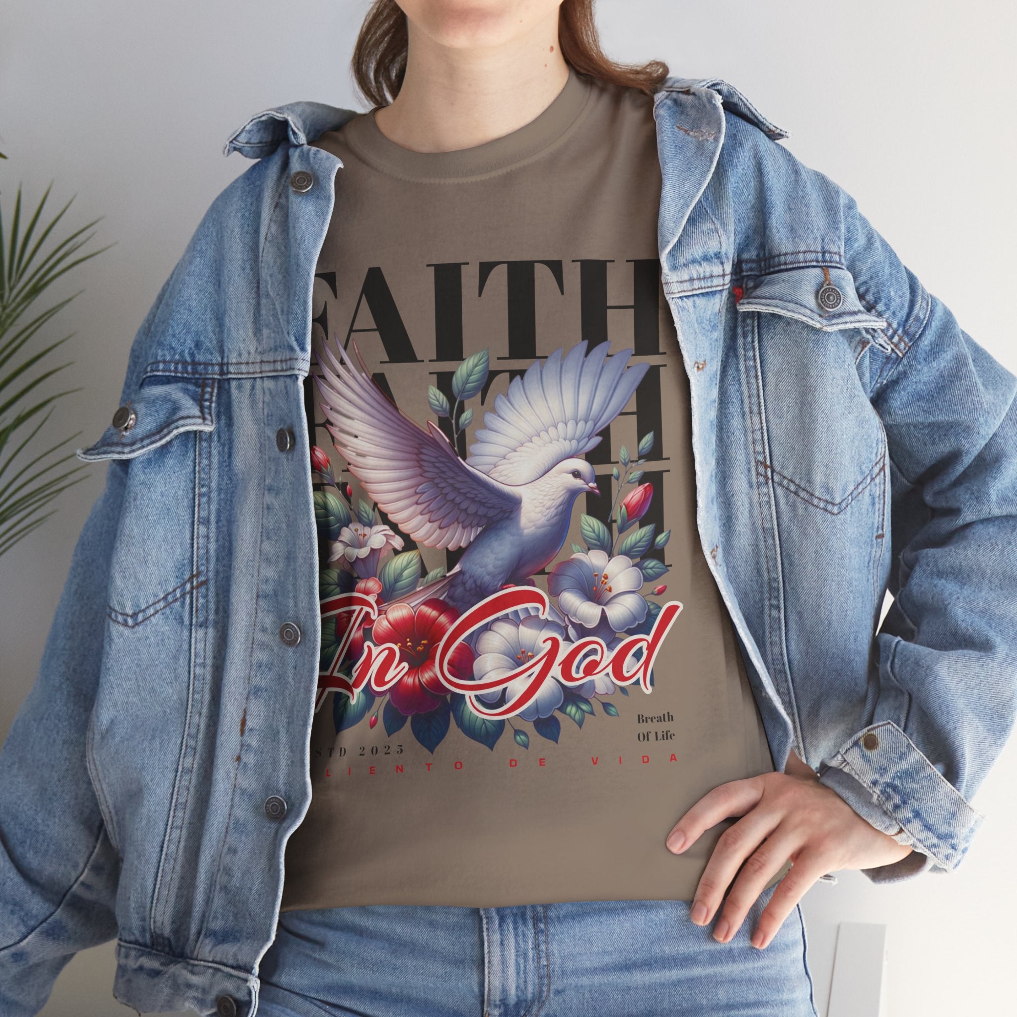 Wings of Grace - (UNISEX) Heavy Cotton Tee - Aliento De Vida